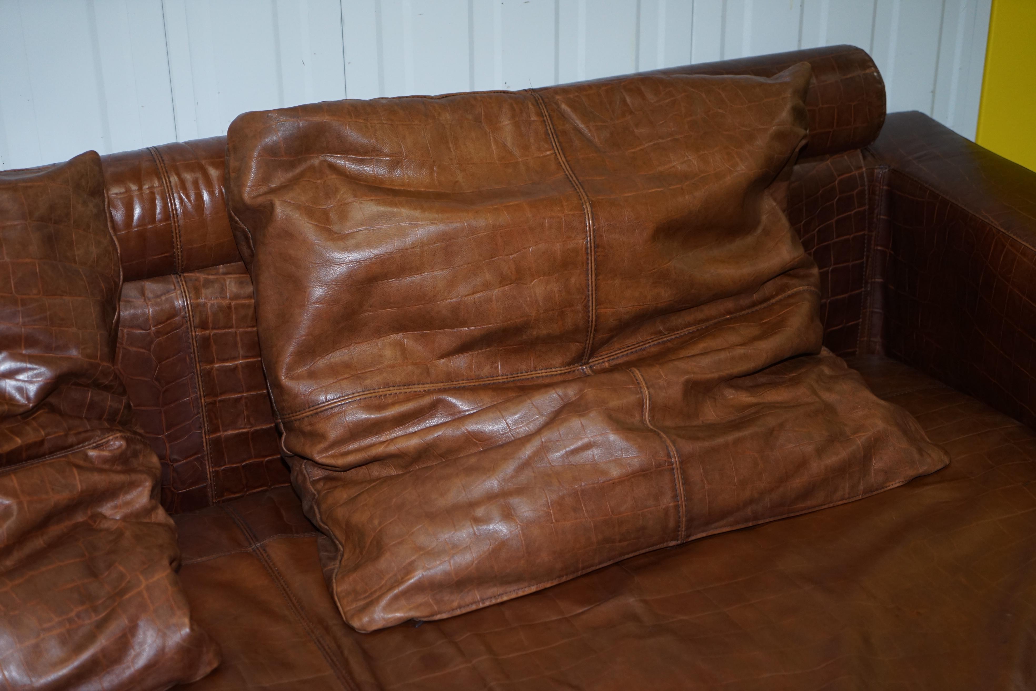 crocodile leather sofa