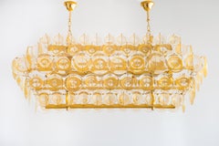 Absolute Gold Chandelier with Plates in Murano Glass and Gold Leaf Italy 1990s
