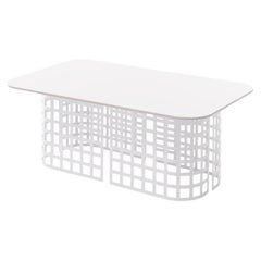 Absolute White Mara Niedriger rechteckiger Couchtisch von Lorenza Bozzoli