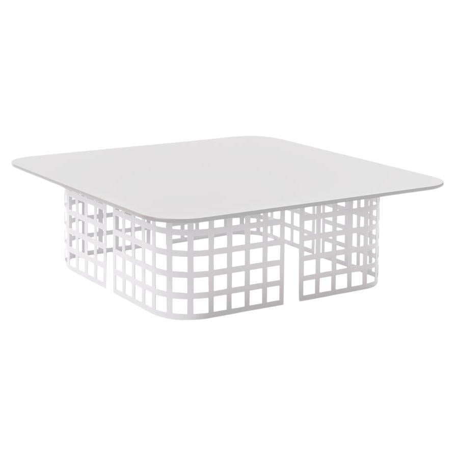 Absolute Weißer, niedriger, quadratischer Mara-Couchtisch von Lorenza Bozzoli