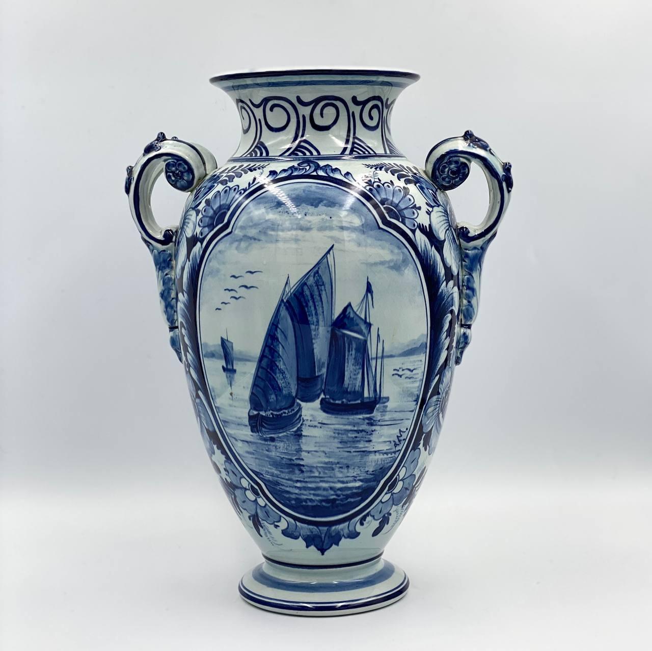 Late 19th Century Absolutely Antique Blue Vases Delft Bonnie  Set Of Three, Germany, 1890-1900 For Sale