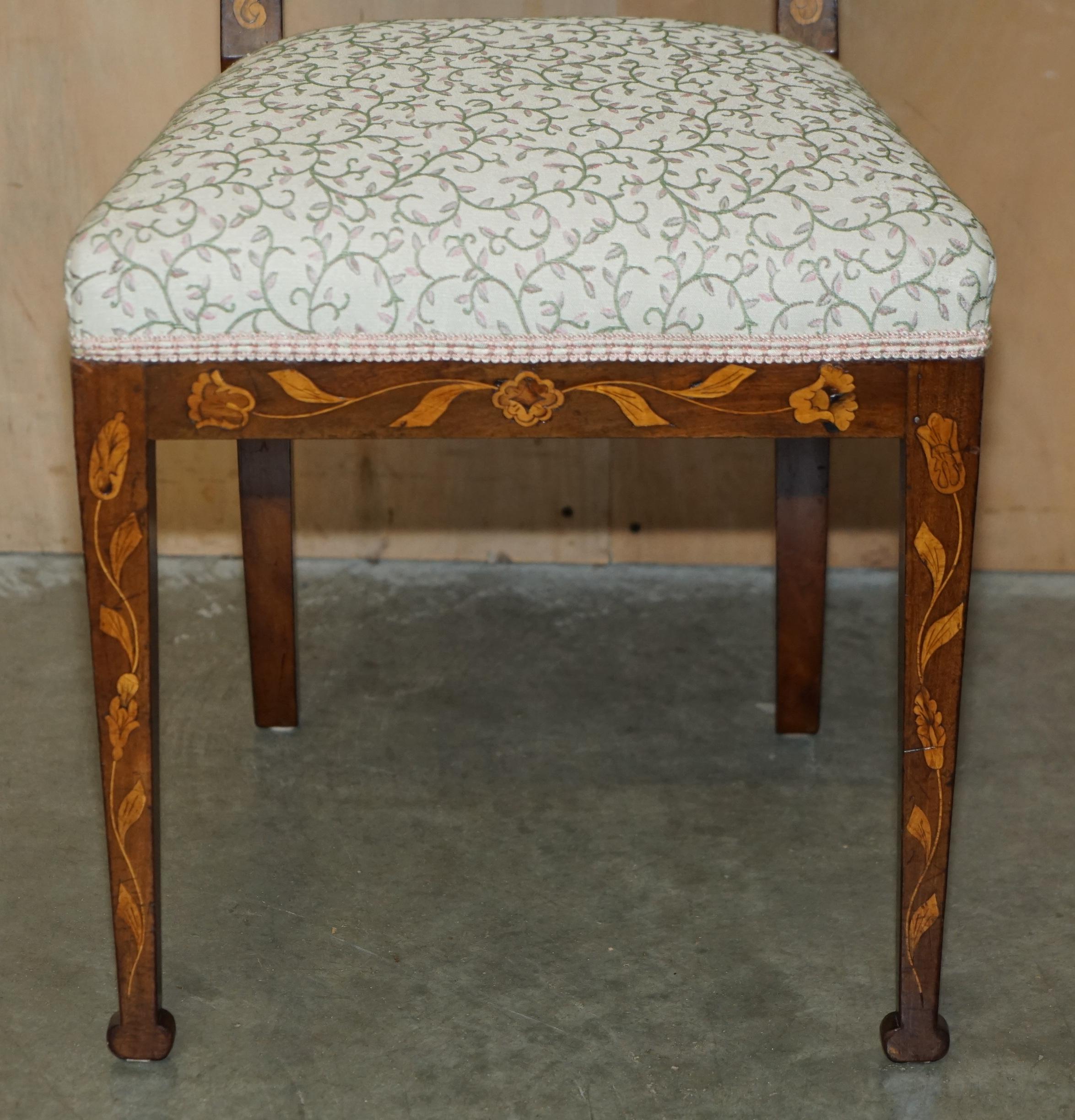 ABSOLUTELY EXQUISITE ANTIQUE CIRCA 1820 DUTCH MARQUETRY INLAID SiDE HALL CHAIR 2