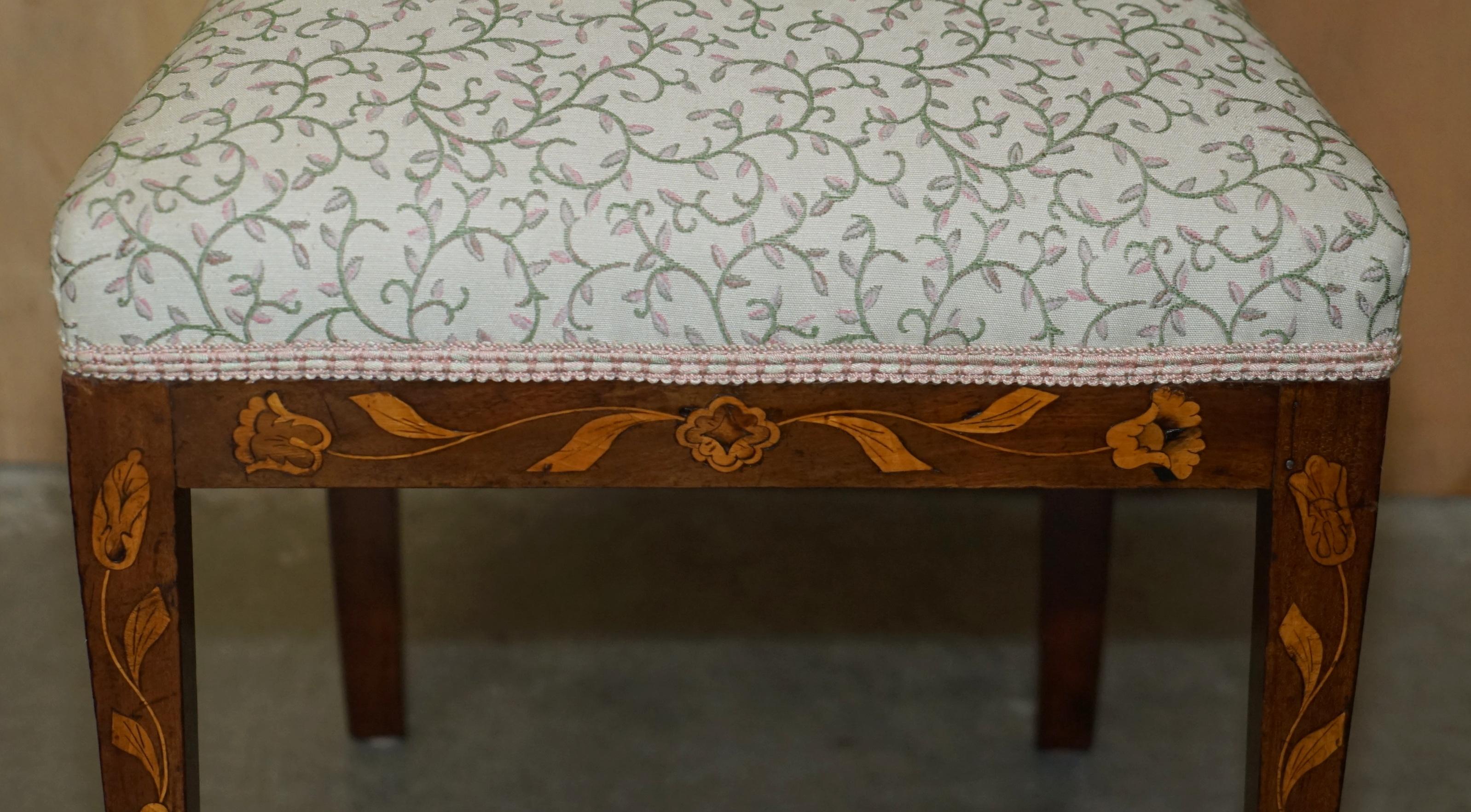 ABSOLUTELY EXQUISITE ANTIQUE CIRCA 1820 DUTCH MARQUETRY INLAID SiDE HALL CHAIR 3