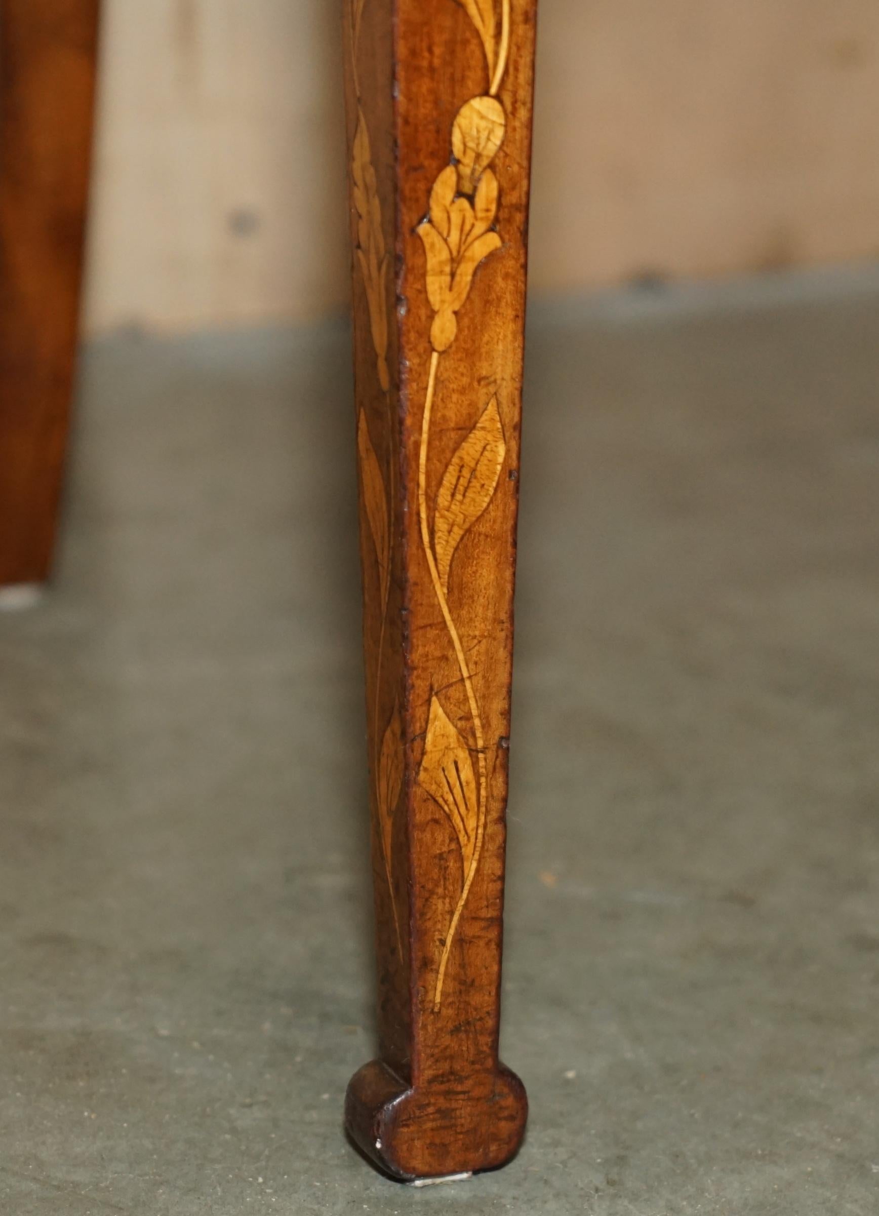 ABSOLUTELY EXQUISITE ANTIQUE CIRCA 1820 DUTCH MARQUETRY INLAID SiDE HALL CHAIR 4