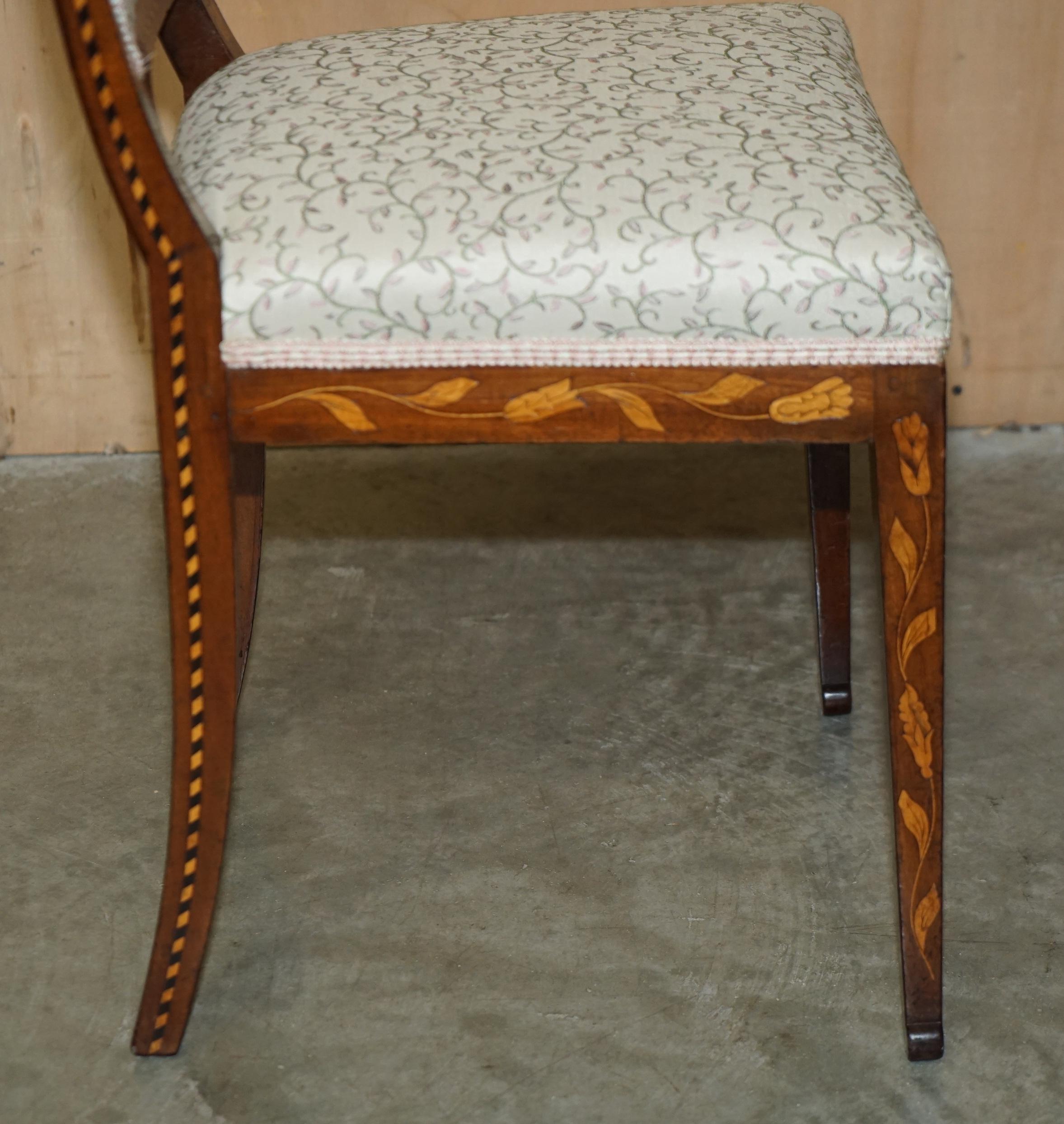 ABSOLUTELY EXQUISITE ANTIQUE CIRCA 1820 DUTCH MARQUETRY INLAID SiDE HALL CHAIR 6