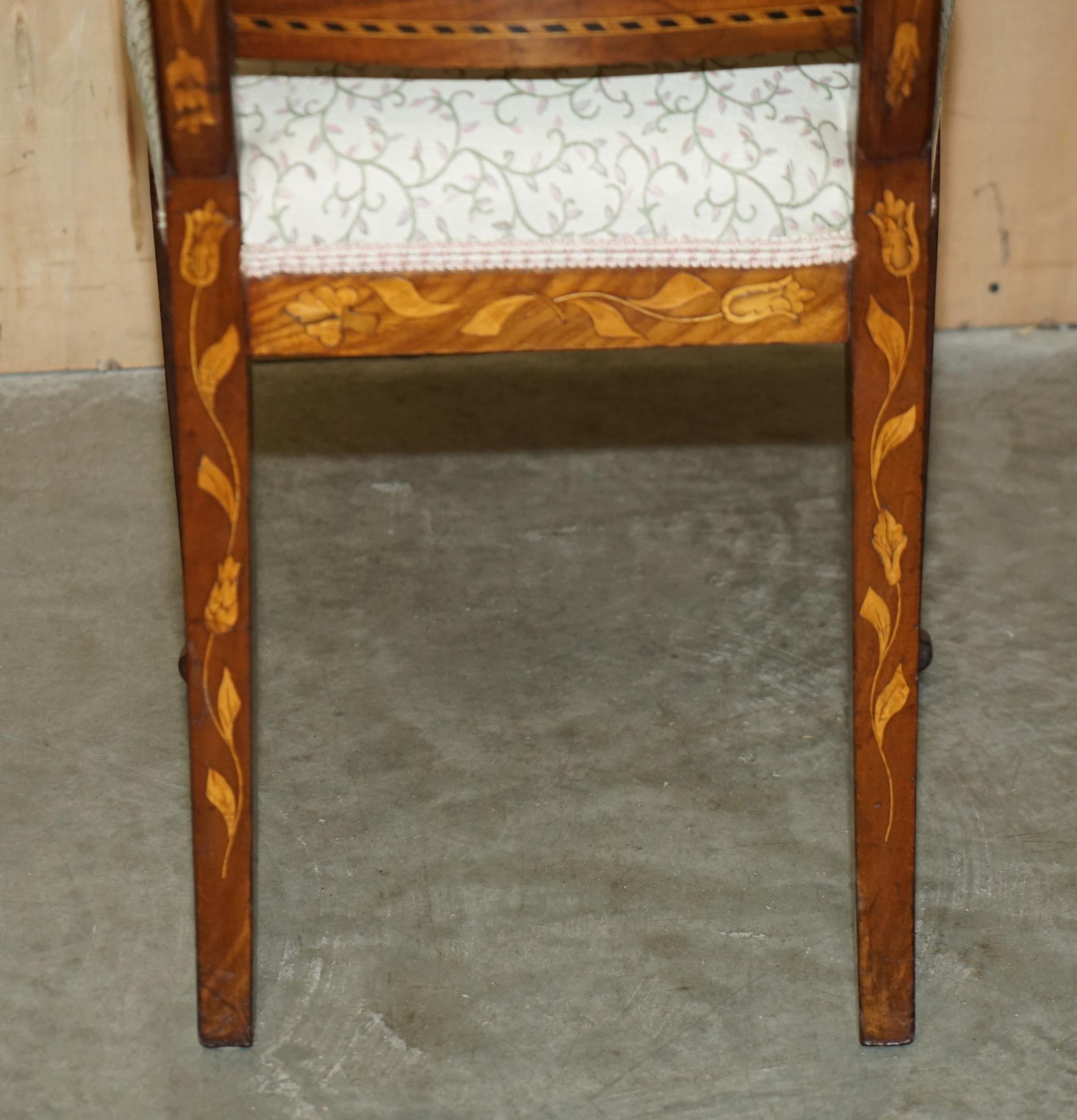 ABSOLUTELY EXQUISITE ANTIQUE CIRCA 1820 DUTCH MARQUETRY INLAID SiDE HALL CHAIR 9