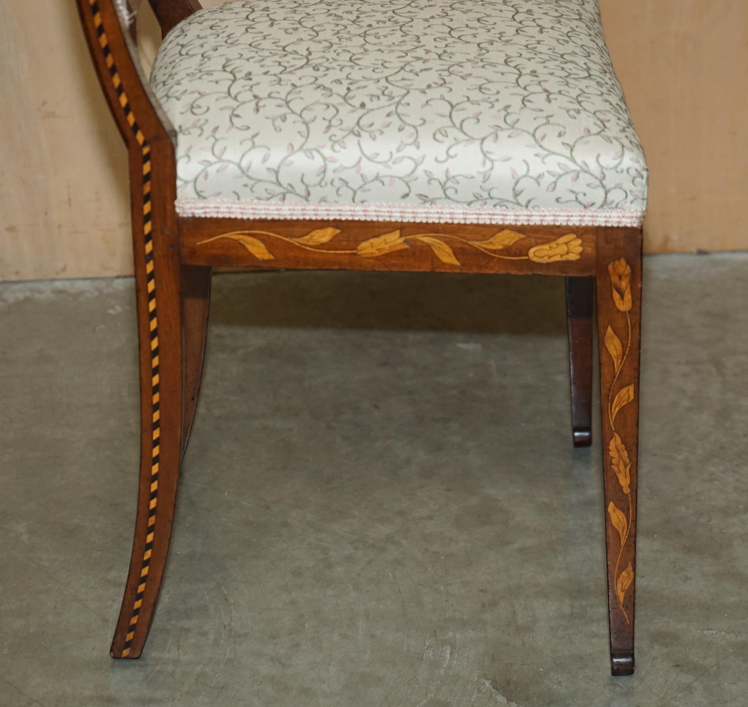 ABSOLUTELY EXQUISITE ANTIQUE CIRCA 1820 DUTCH MARQUETRY INLAID SiDE HALL CHAIR 11