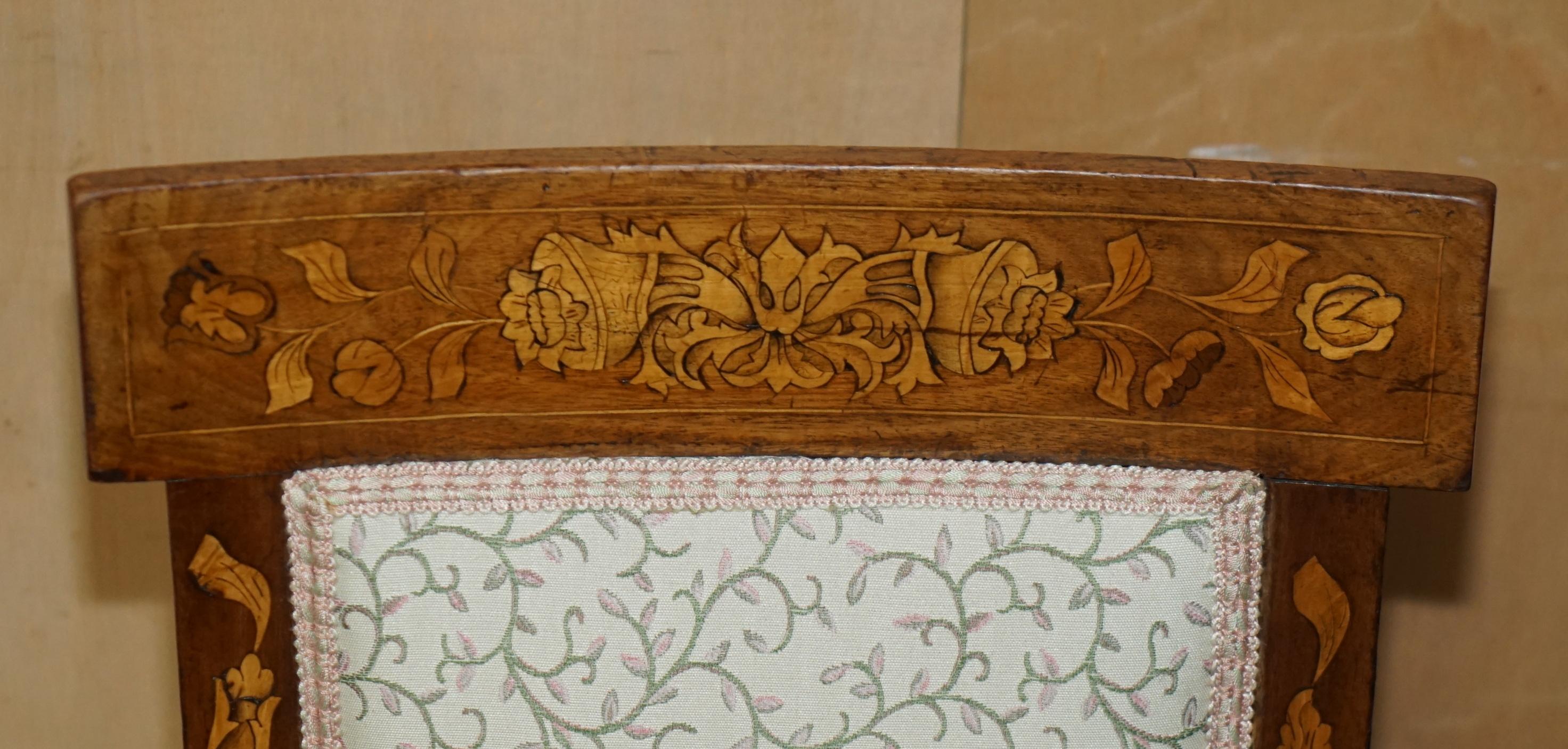 Danish ABSOLUTELY EXQUISITE ANTIQUE CIRCA 1820 DUTCH MARQUETRY INLAID SiDE HALL CHAIR