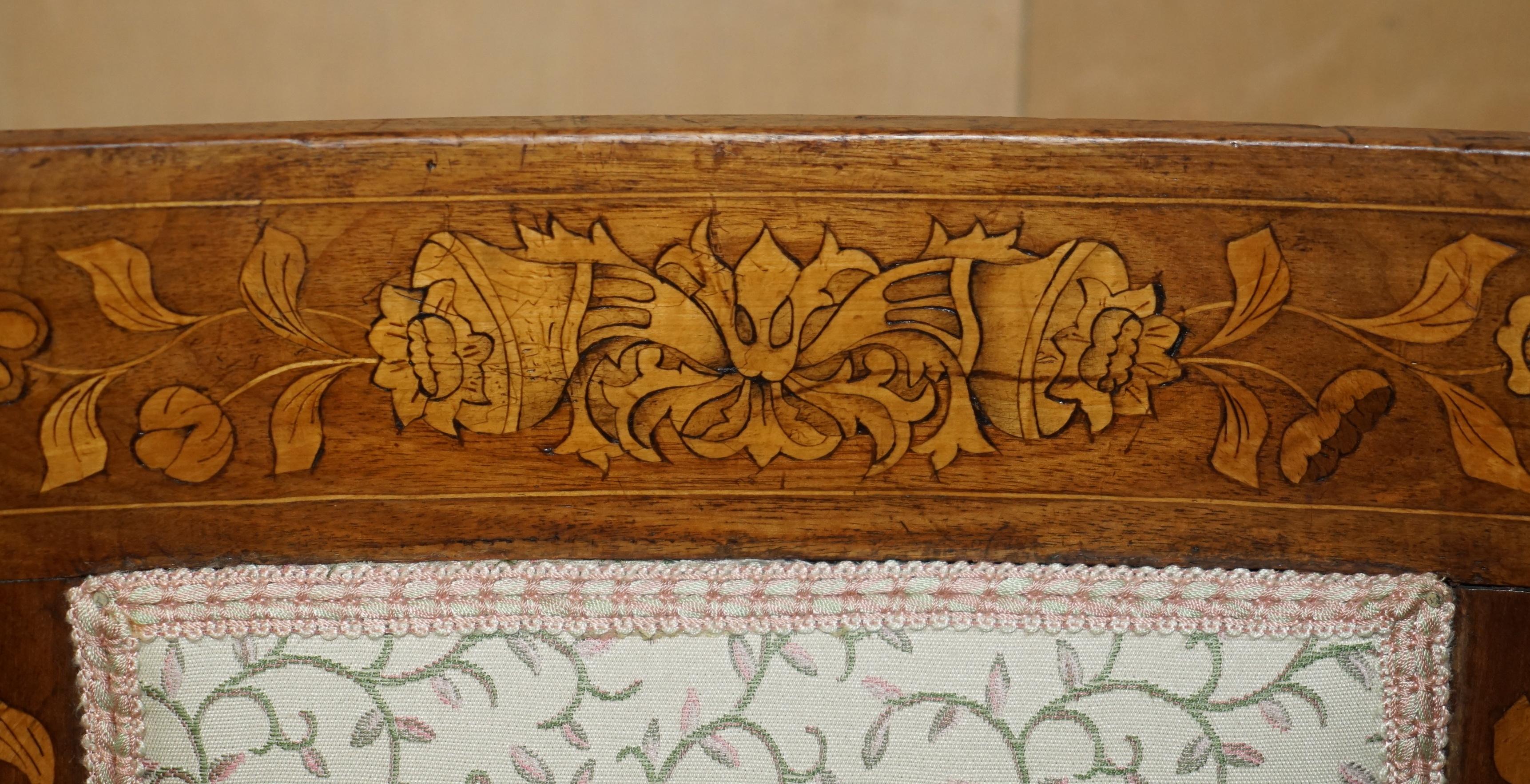 Hand-Crafted ABSOLUTELY EXQUISITE ANTIQUE CIRCA 1820 DUTCH MARQUETRY INLAID SiDE HALL CHAIR