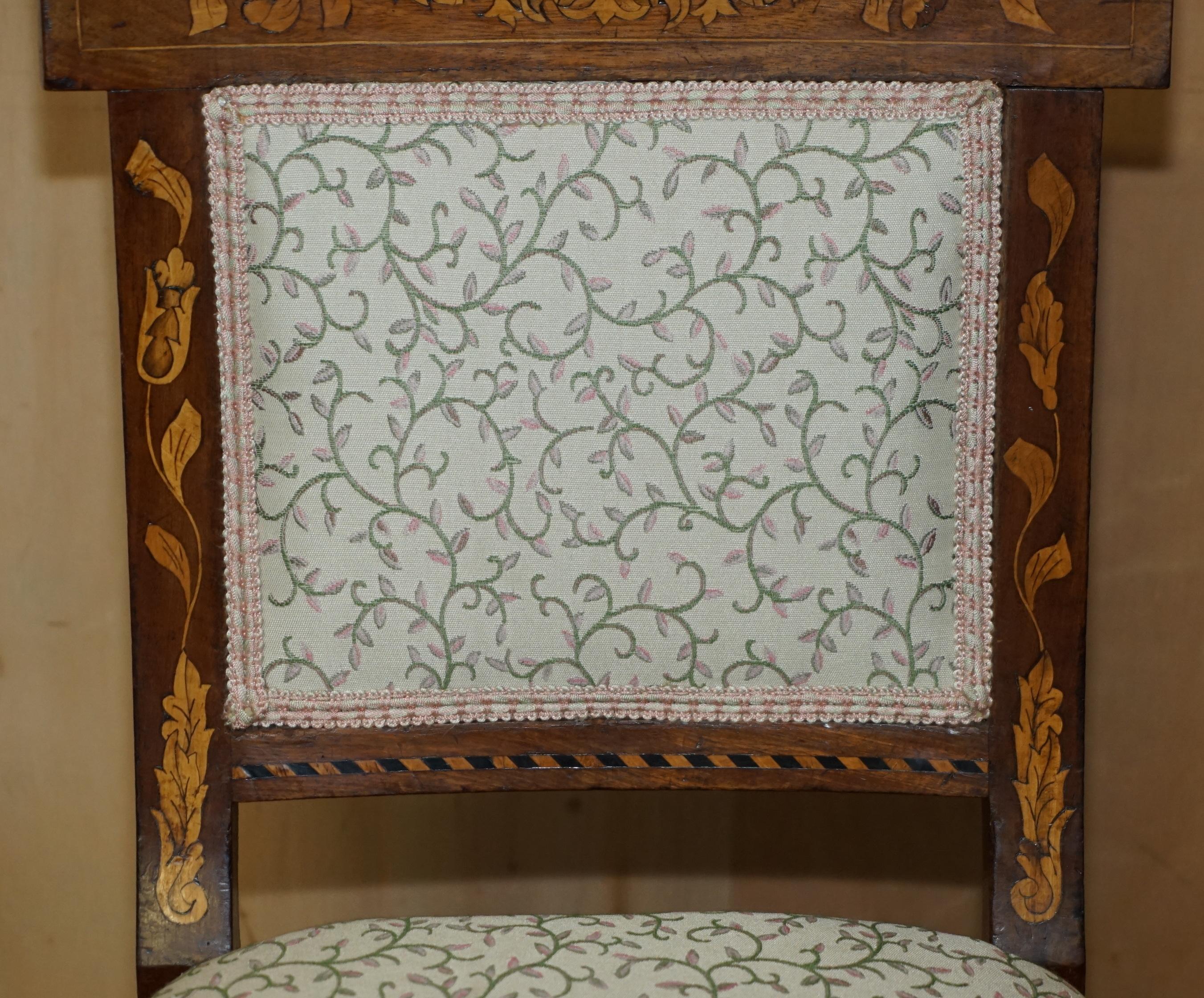 ABSOLUTELY EXQUISITE ANTIQUE CIRCA 1820 DUTCH MARQUETRY INLAID SiDE HALL CHAIR In Good Condition In West Sussex, Pulborough
