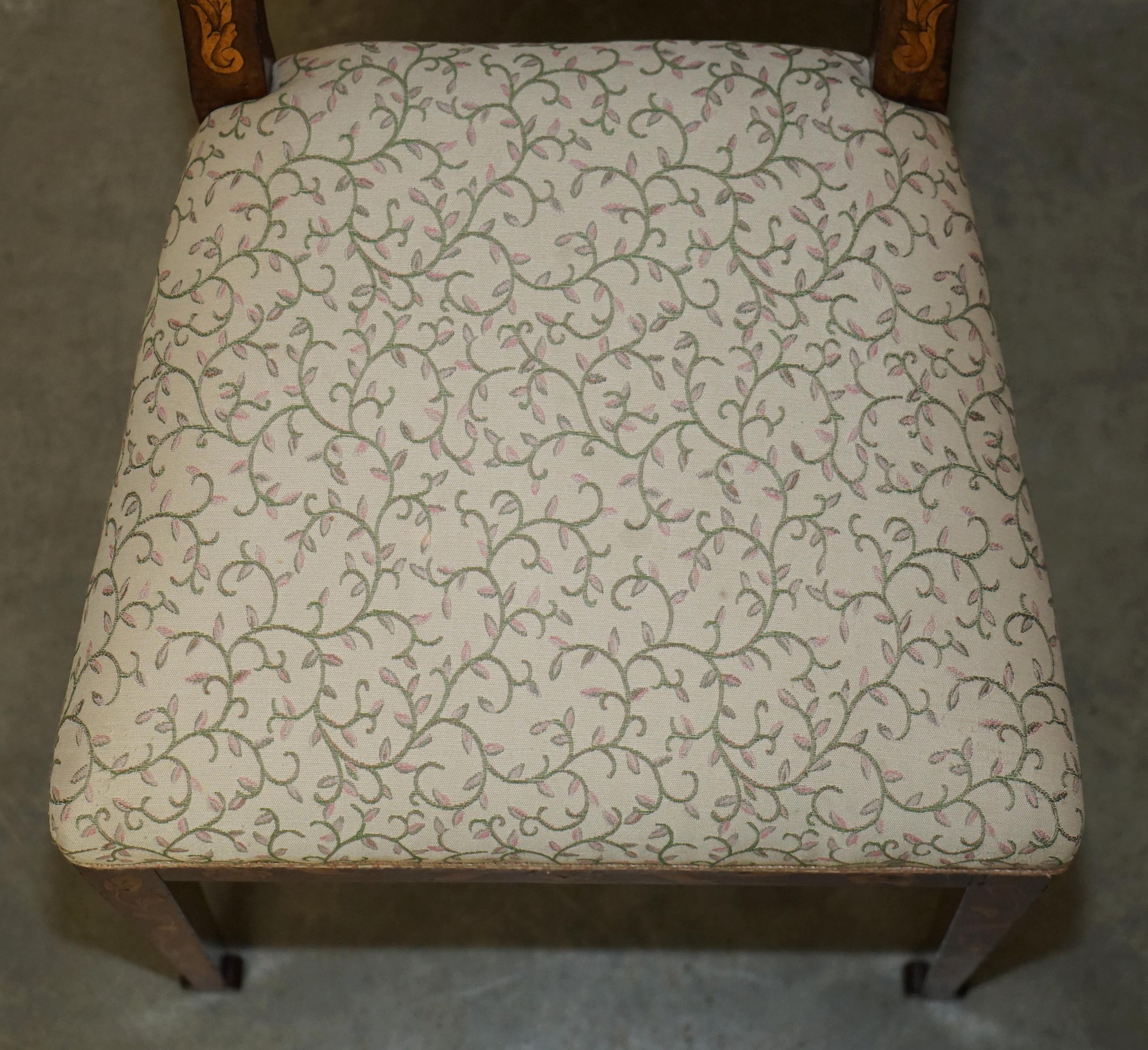 ABSOLUTELY EXQUISITE ANTIQUE CIRCA 1820 DUTCH MARQUETRY INLAID SiDE HALL CHAIR 1