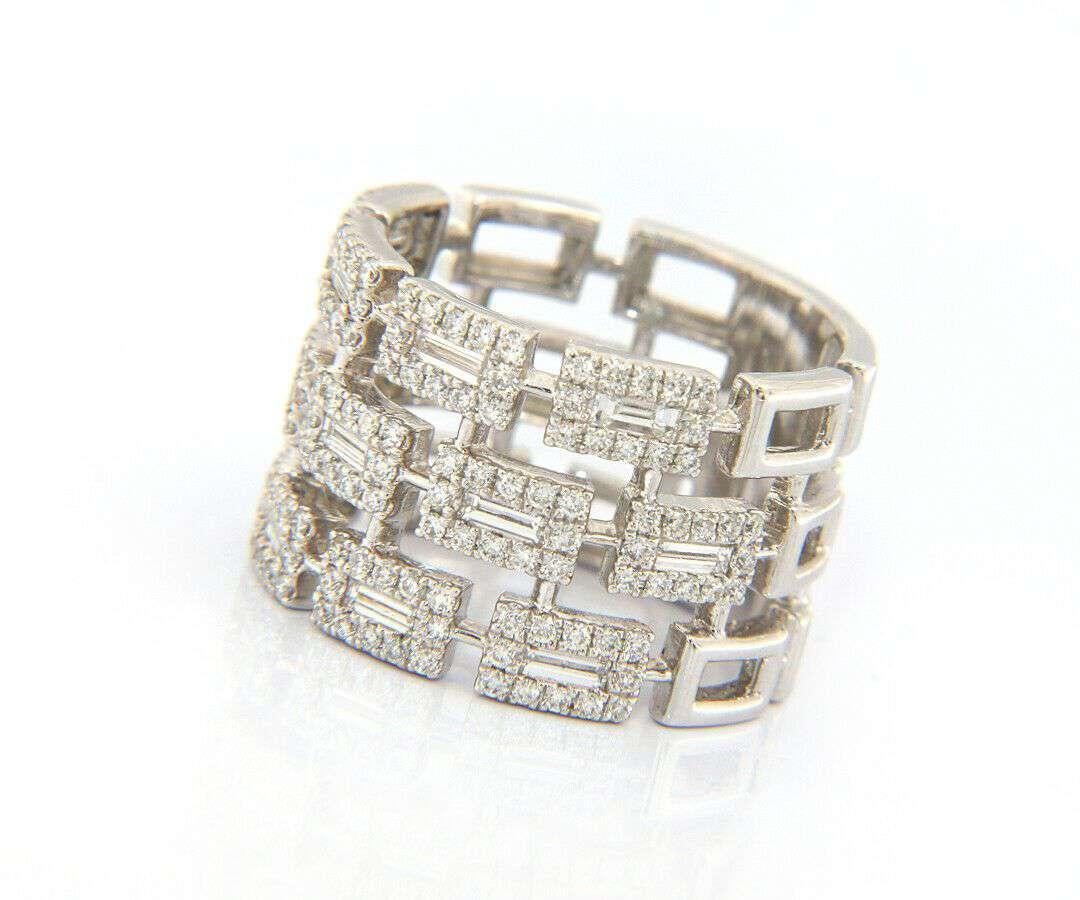 Absolutely Fantastic Gabriel & Co Diamond Band at 1.35CTW in 14K White Gold, New In New Condition For Sale In Vienna, VA