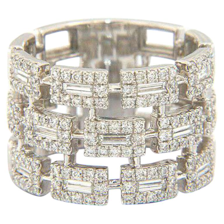 Absolutely Fantastic Gabriel & Co Diamond Band at 1.35CTW in 14K White Gold, New For Sale