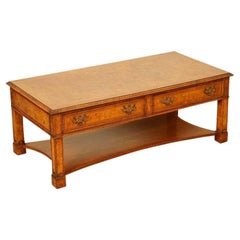 Absolutely Gorgeous Burr Walnut Brights of Nettlebed Coffee Table Two Drawers