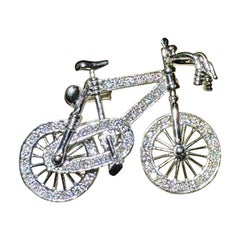 Absolutamente Increíble Y Único Broche/Pinche Bicicleta De Diamantes En Oro Blanco De 18k