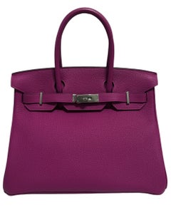 Absolument magnifique  Hermes Birkin 30 Rose Pourpre Togo Leather