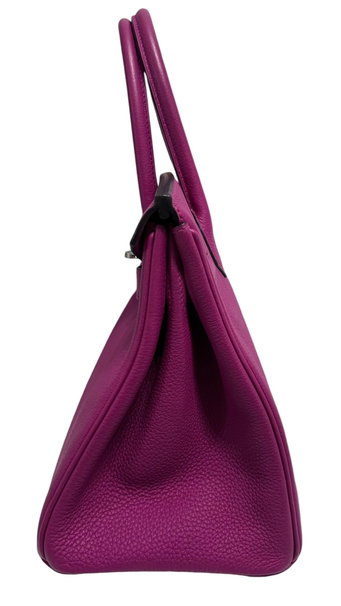 Purple Absolutely Stunning  Hermes Birkin 30 Rose Pourpre Togo Leather