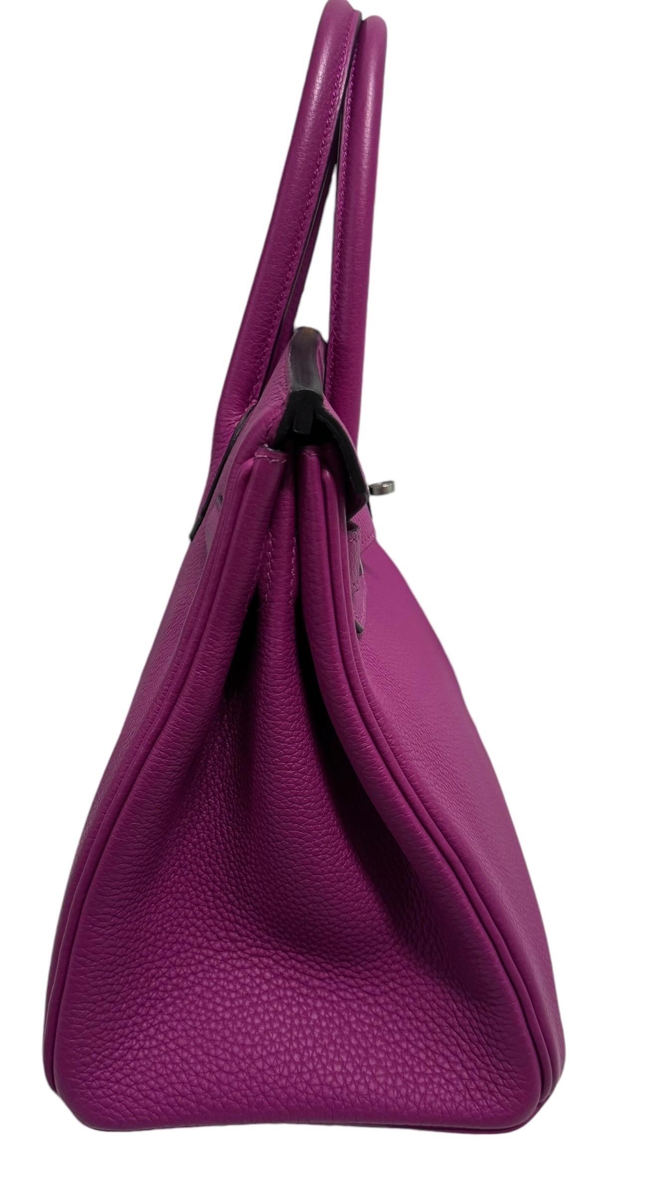 Absolutely Stunning  Hermes Birkin 30 Rose Pourpre Togo Leather 1