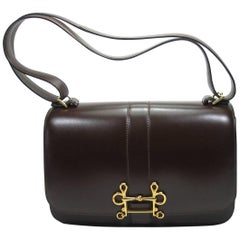 Absoluty Collectible Hermés Vintage Brown Box Calf Sologne 23 cm Shoulder Bag