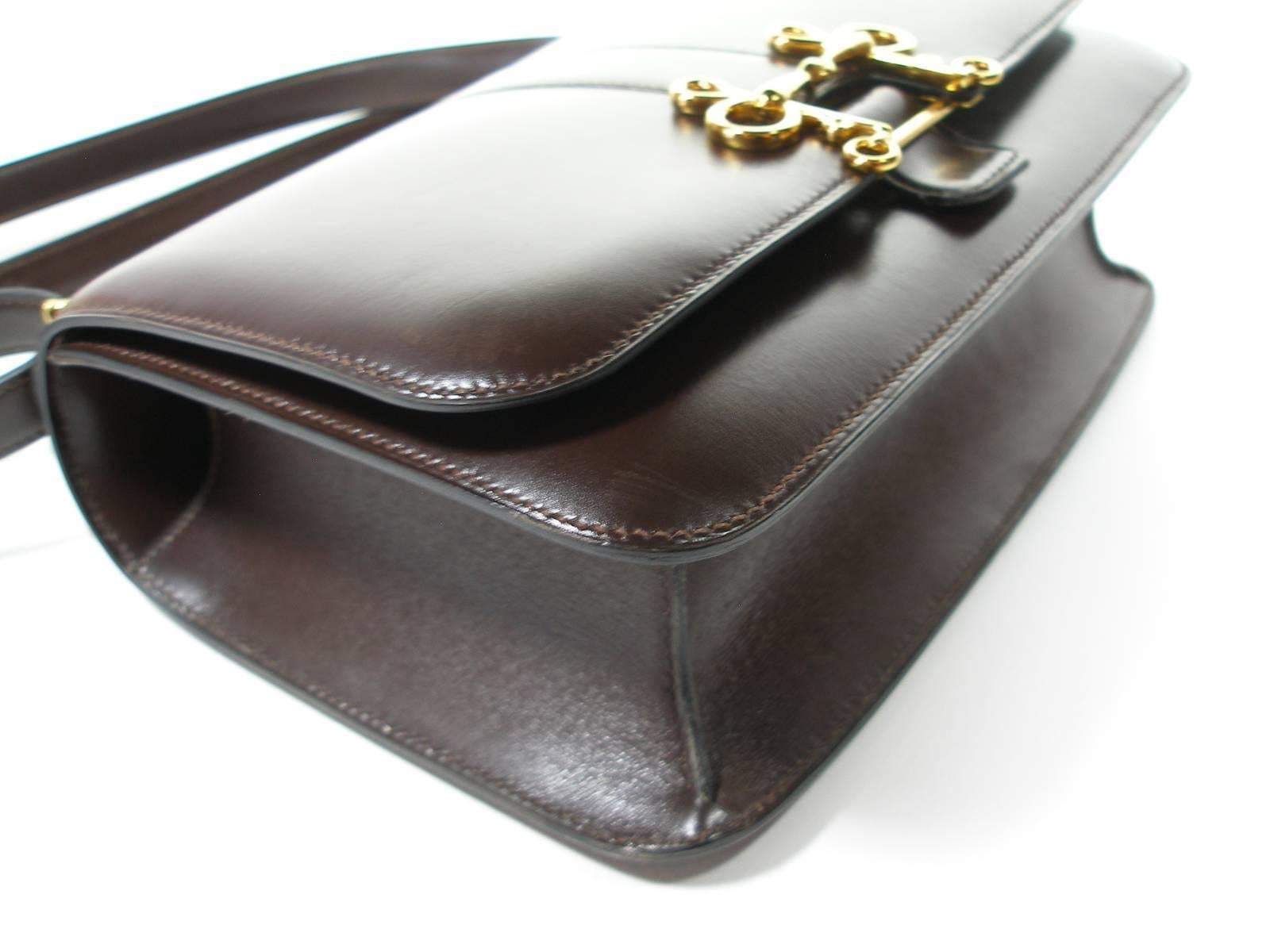 Absoluty Collectible Hermés Vintage Brown Box Calf Sologne 23 cm Shoulder Bag  In Excellent Condition In VERGT, FR