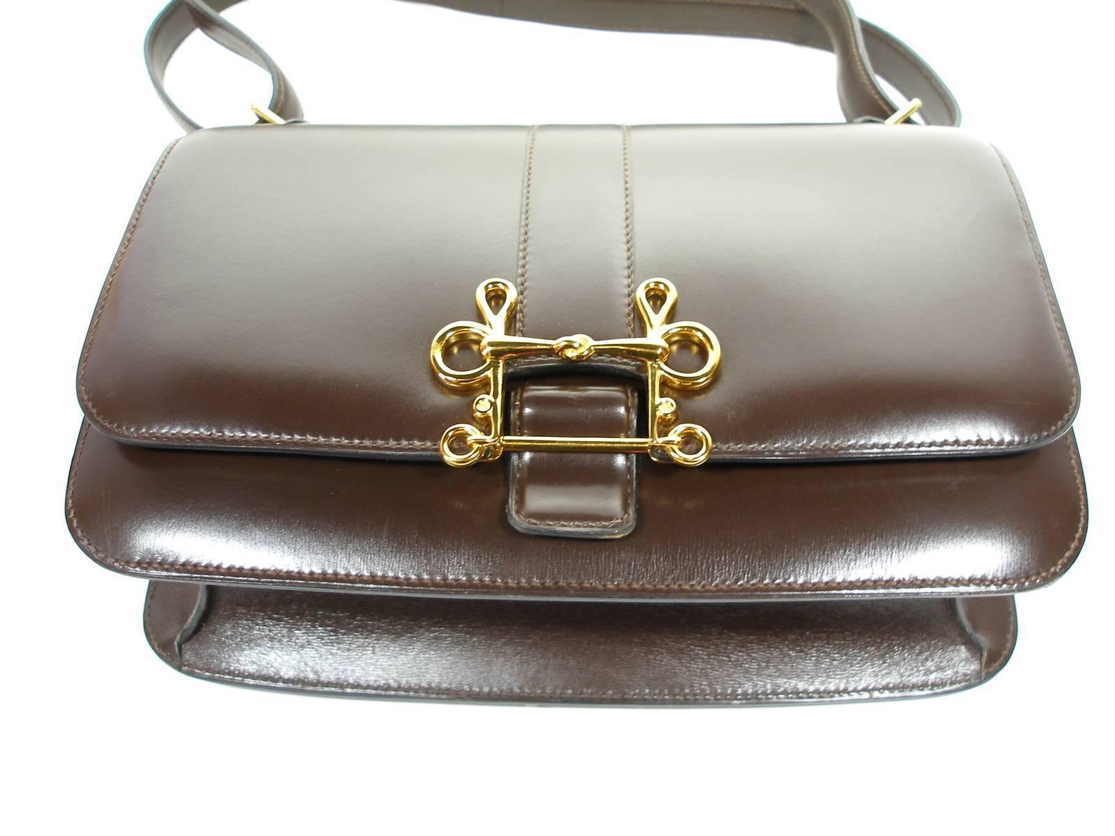 Absoluty Collectible Hermés Vintage Brown Box Calf Sologne 23 cm Shoulder Bag  2