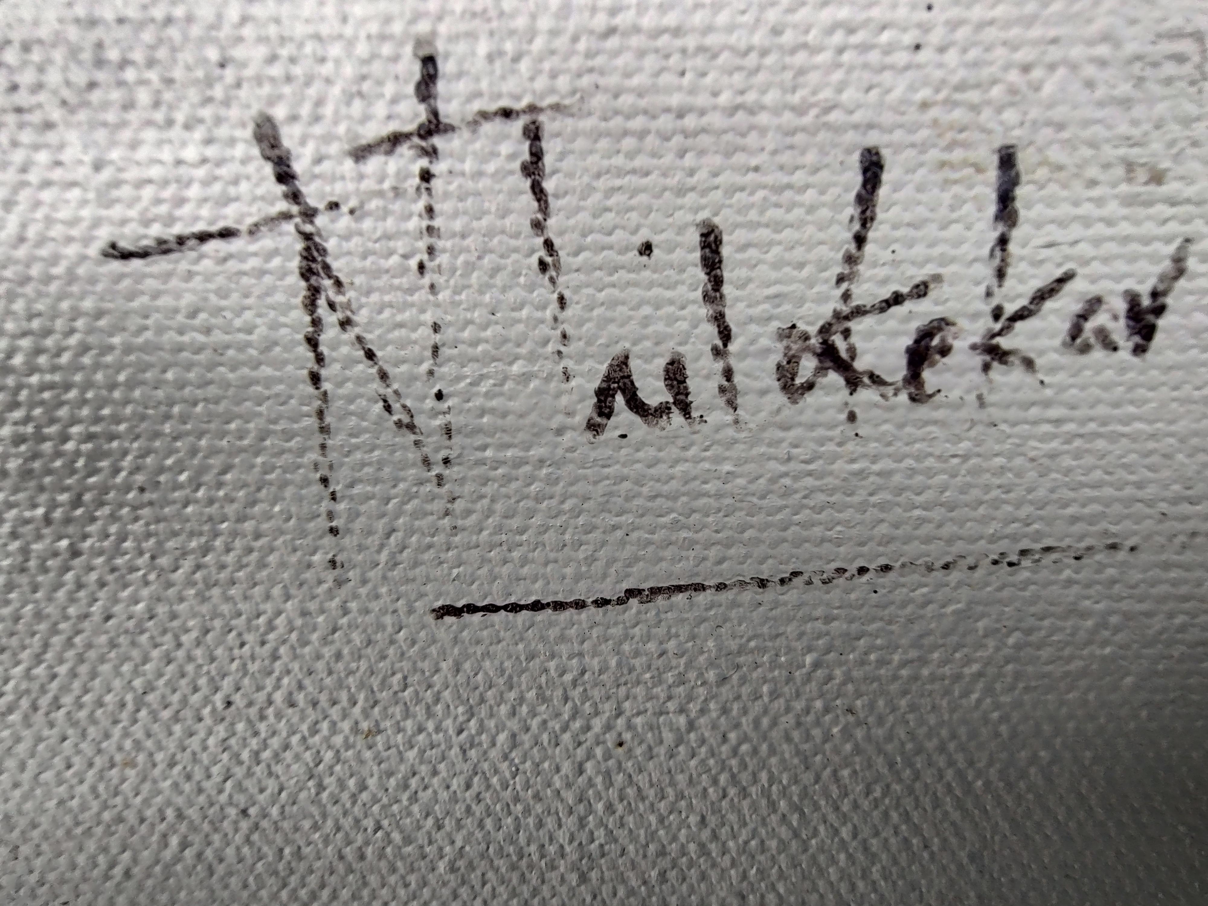 Abstrakt #1 Öl auf Leinwand von Milo Kekav? (amerikanisch) im Angebot