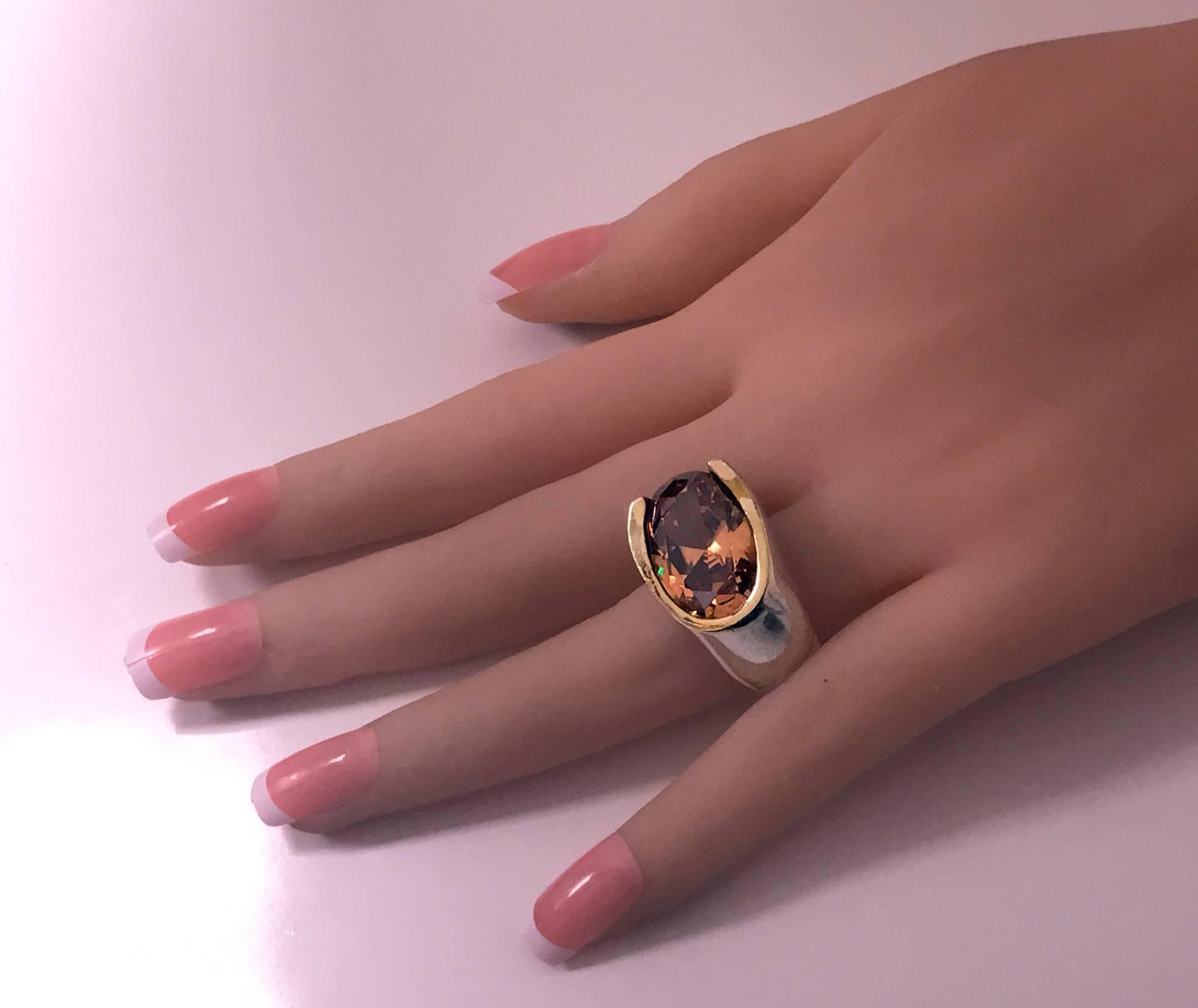 orange zircon ring