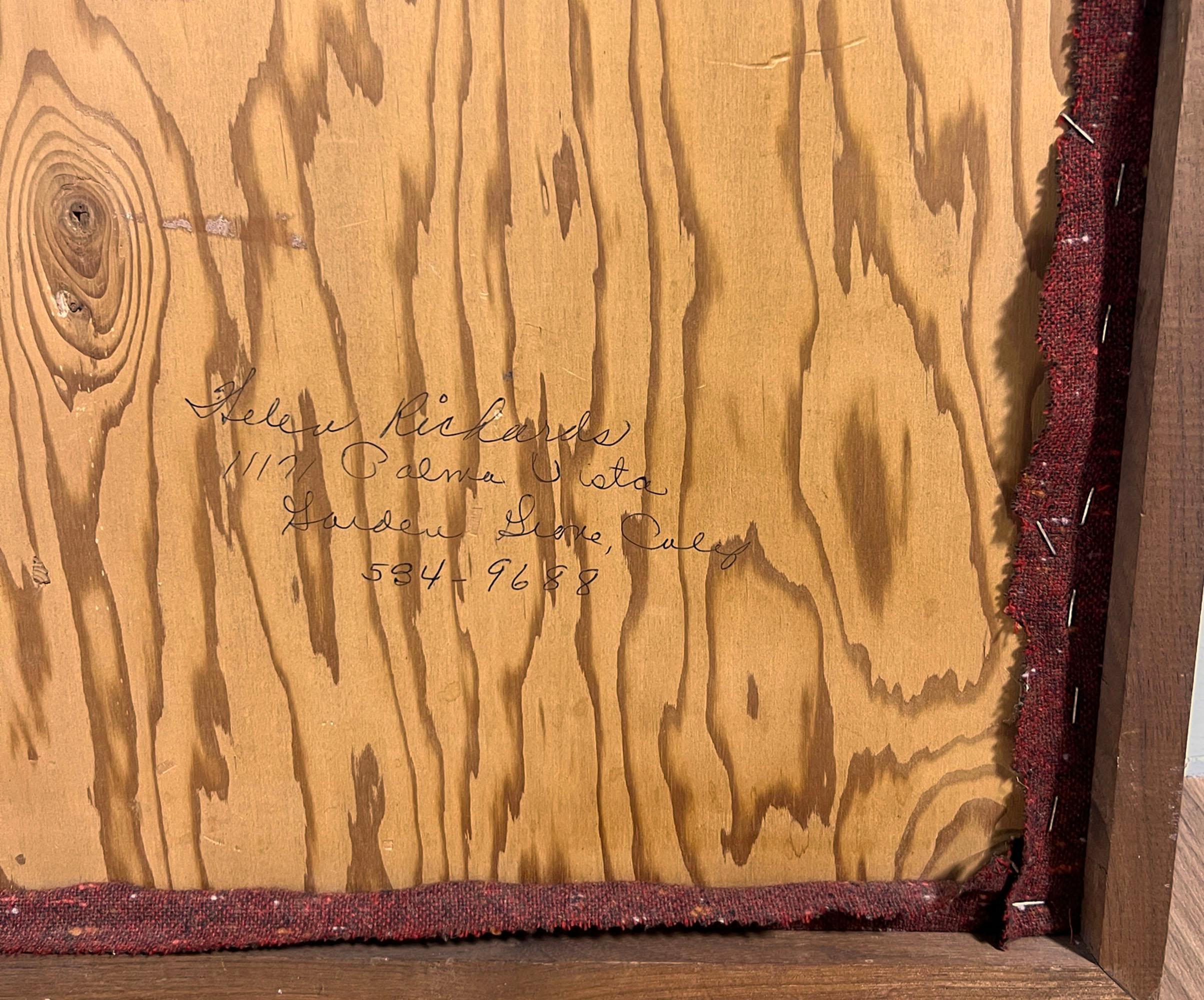 Panel abstracto de fibra textil de los años 60 titulado 