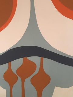 Abstract 1970s Silkscreen Framed Panel