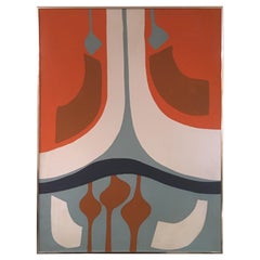 Abstract 1970s Silkscreen Framed Panel Abstract 1970s Silkscreen Framed Panel