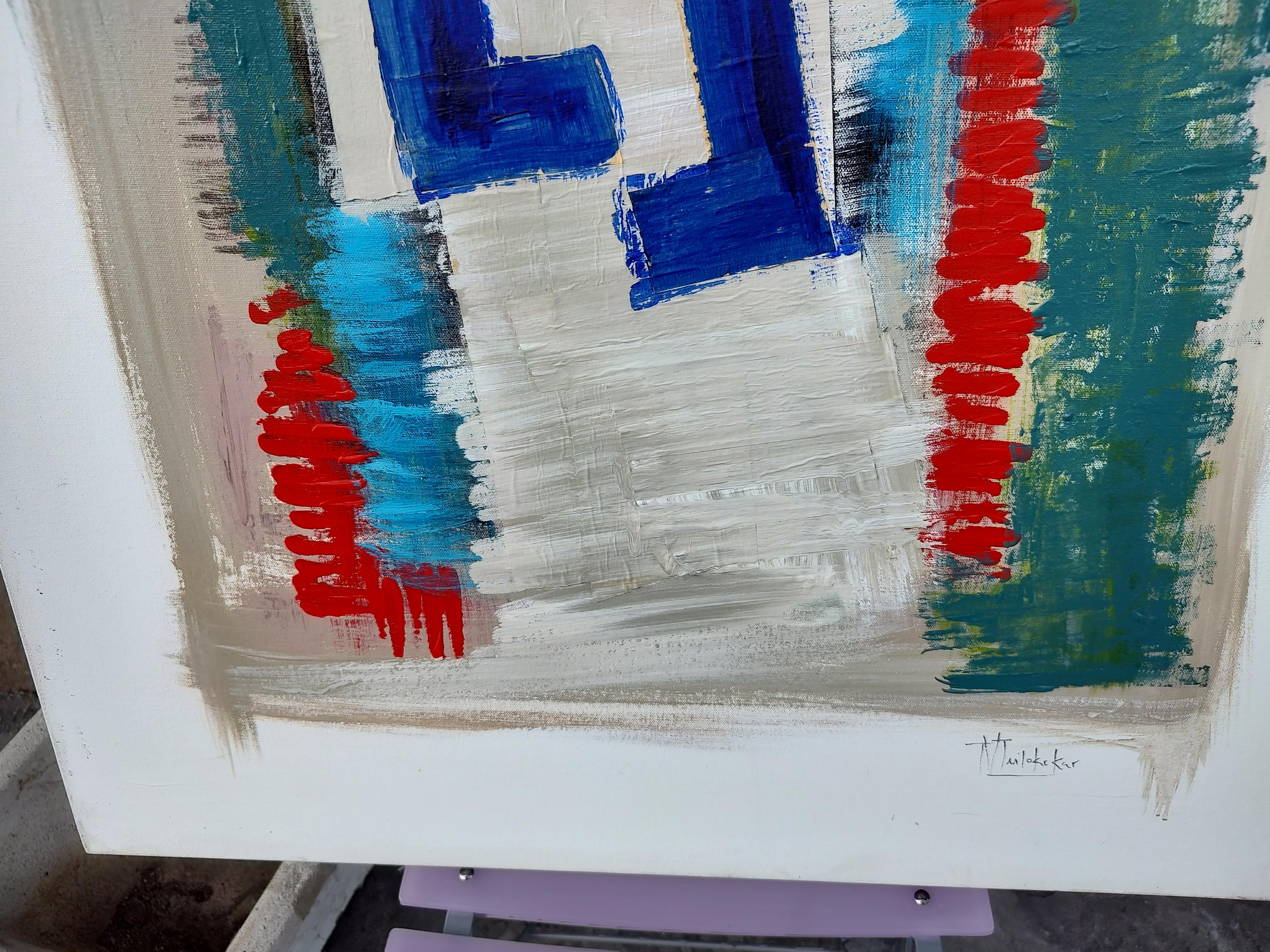 Fin du 20e siècle Abstrait #2 Huile sur toile de Milo Kekav ? en vente