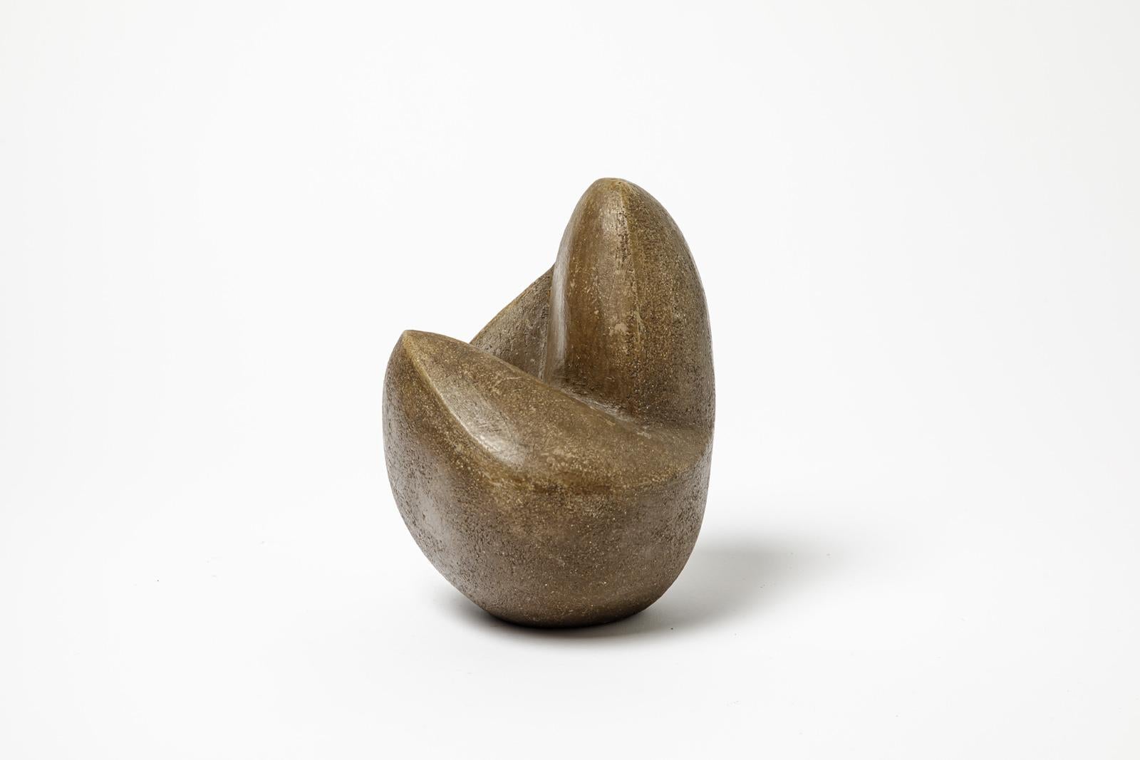 Mid-Century Modern Abstract 20th Century Design Ceramic Sculpture by M. Marie Paris, 1950 For Sale