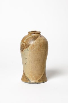 Abstract 20th century design stoneware ceramic vase realised circa 1960 france