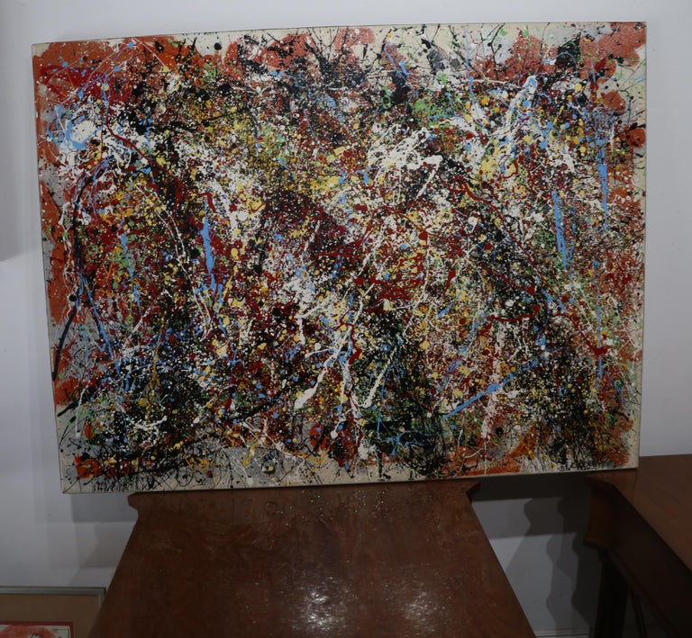 Abstract mixed medium painting, signed: Luigi Cosentino, titled “Abstract #27” signed backside of the canvas, canvas size 48