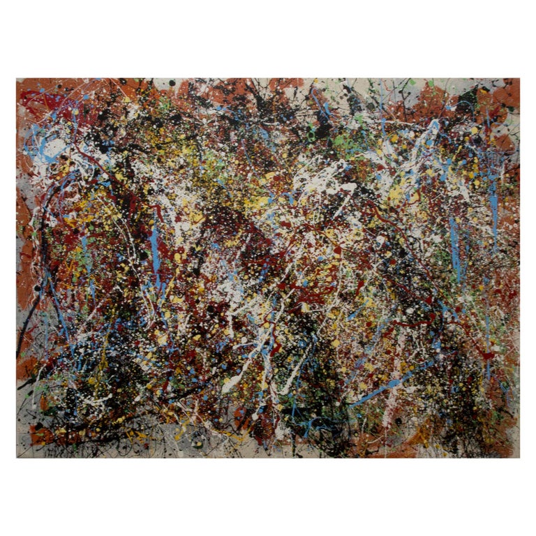 Abstract # 27 Mixed Medium Painting on Canvas by Luigi Cosentino For Sale