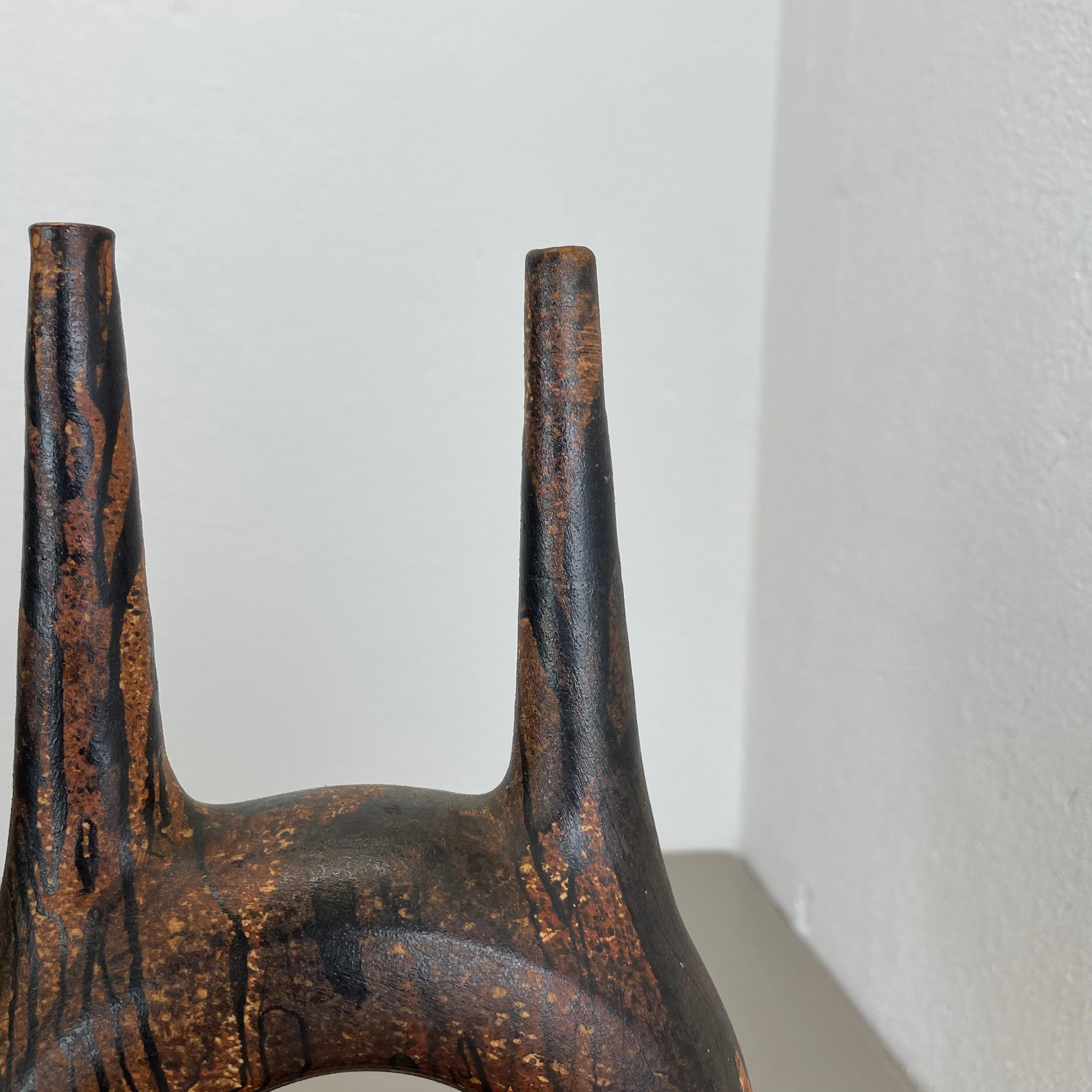 XX secolo Vaso astratto da 37 cm in ceramica Studio Pottery, Gerhard Liebenthron, Germania, 1979 in vendita