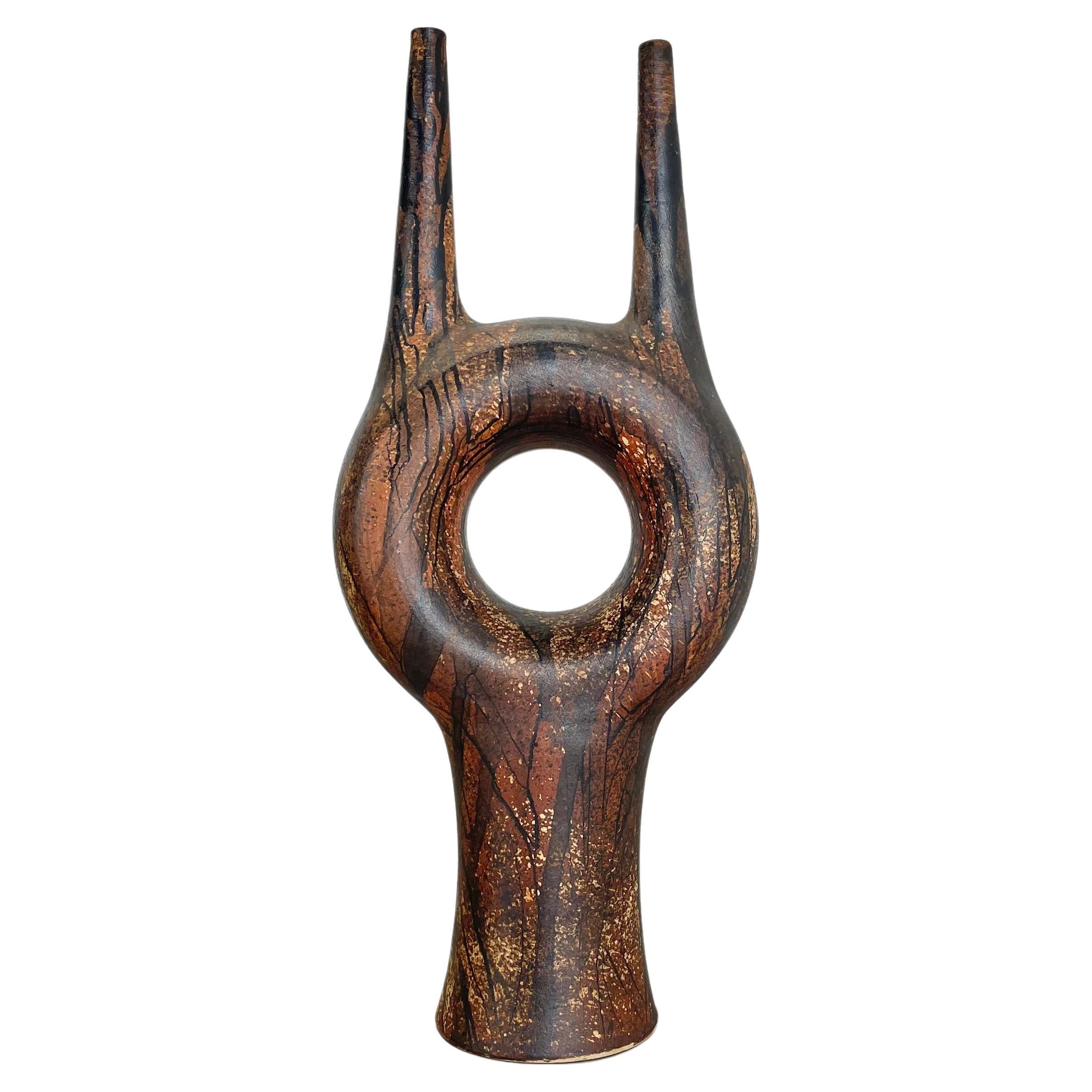 Abstract 37cm Ceramic Studio Pottery Vase, Gerhard Liebenthron, Germany, 1979