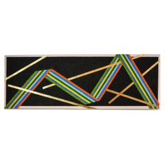 "Abstract #6" Large Scale Wall Art in Murano Glass Crystals, Gold Leaf 
Acrylic