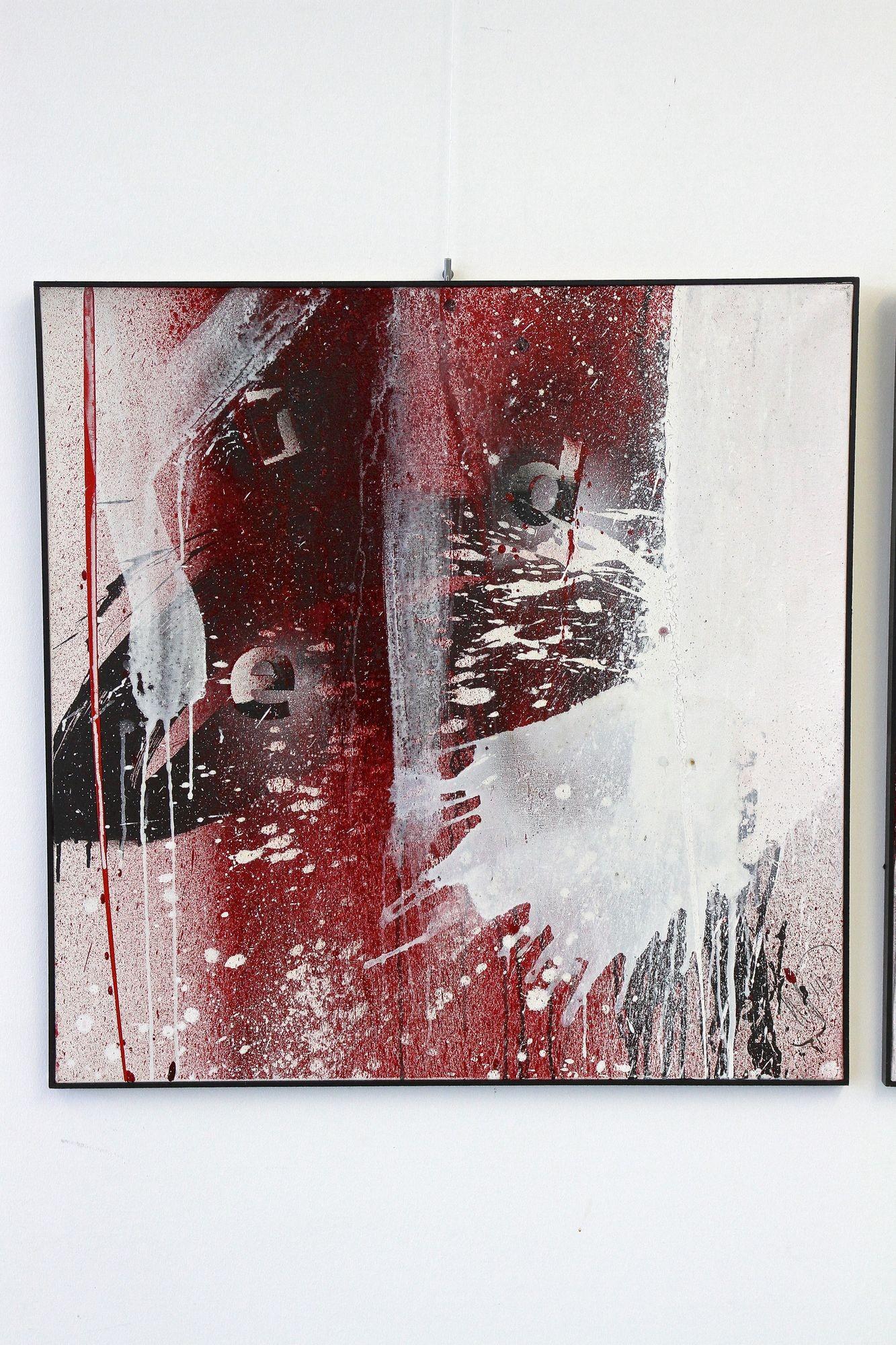 Abstraktes 6-teiliges Gemälde in Acryl auf Leinwand „Der Tod Redet“ von MS, AT 2013 (Österreichisch) im Angebot