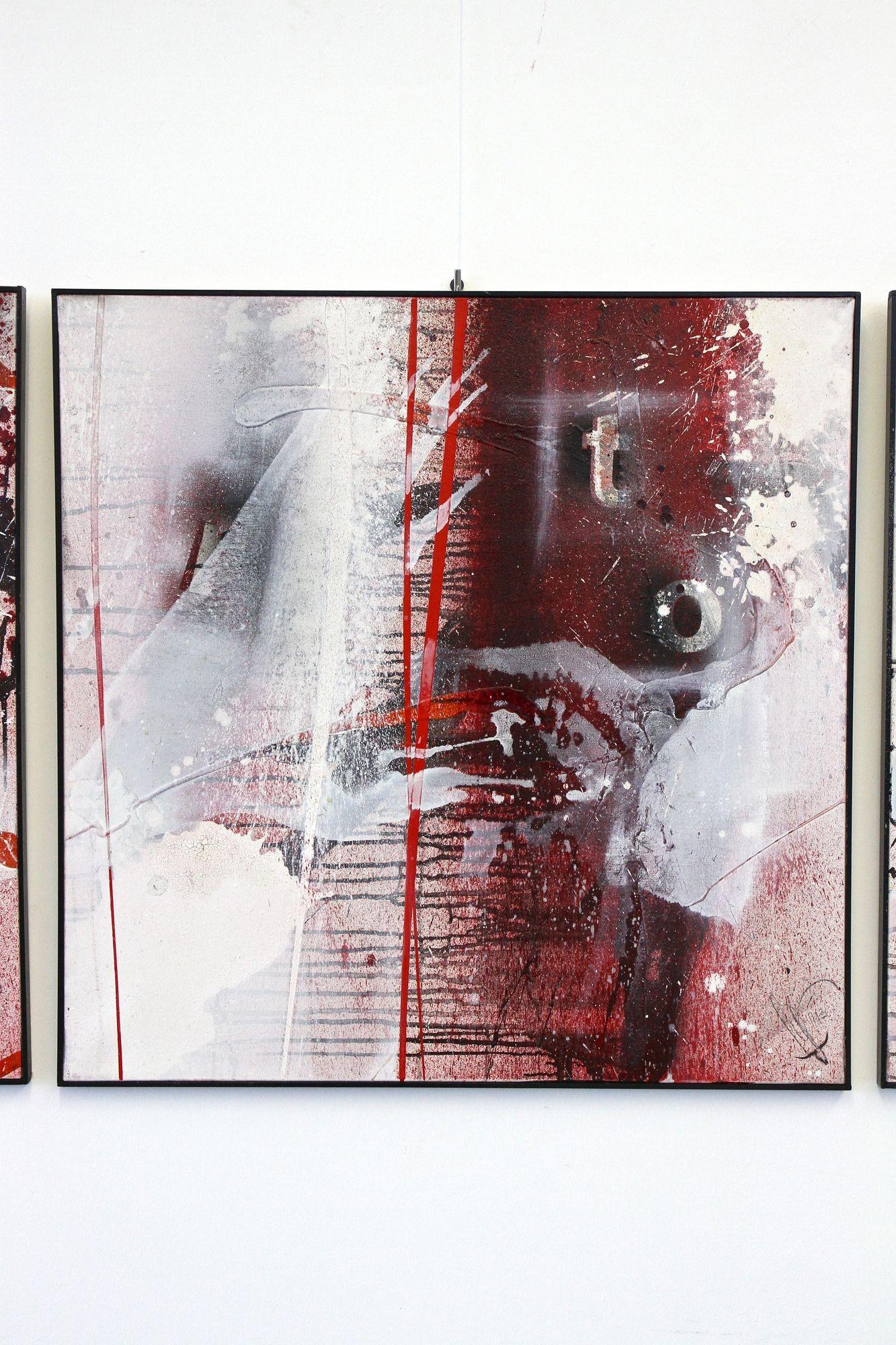 Abstraktes 6-teiliges Gemälde in Acryl auf Leinwand „Der Tod Redet“ von MS, AT 2013 (21. Jahrhundert und zeitgenössisch) im Angebot