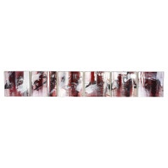 Pittura astratta in acrilico su tela a 6 parti "Der Tod Redet" di MS, AT 2013