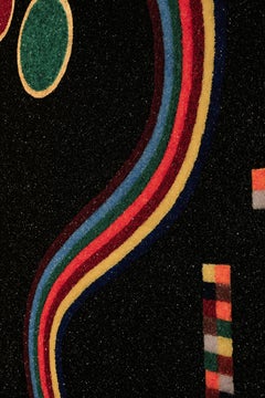 Grande opera d'arte da parete "Abstract #7" in vetro di Murano, resina e foglia d'oro