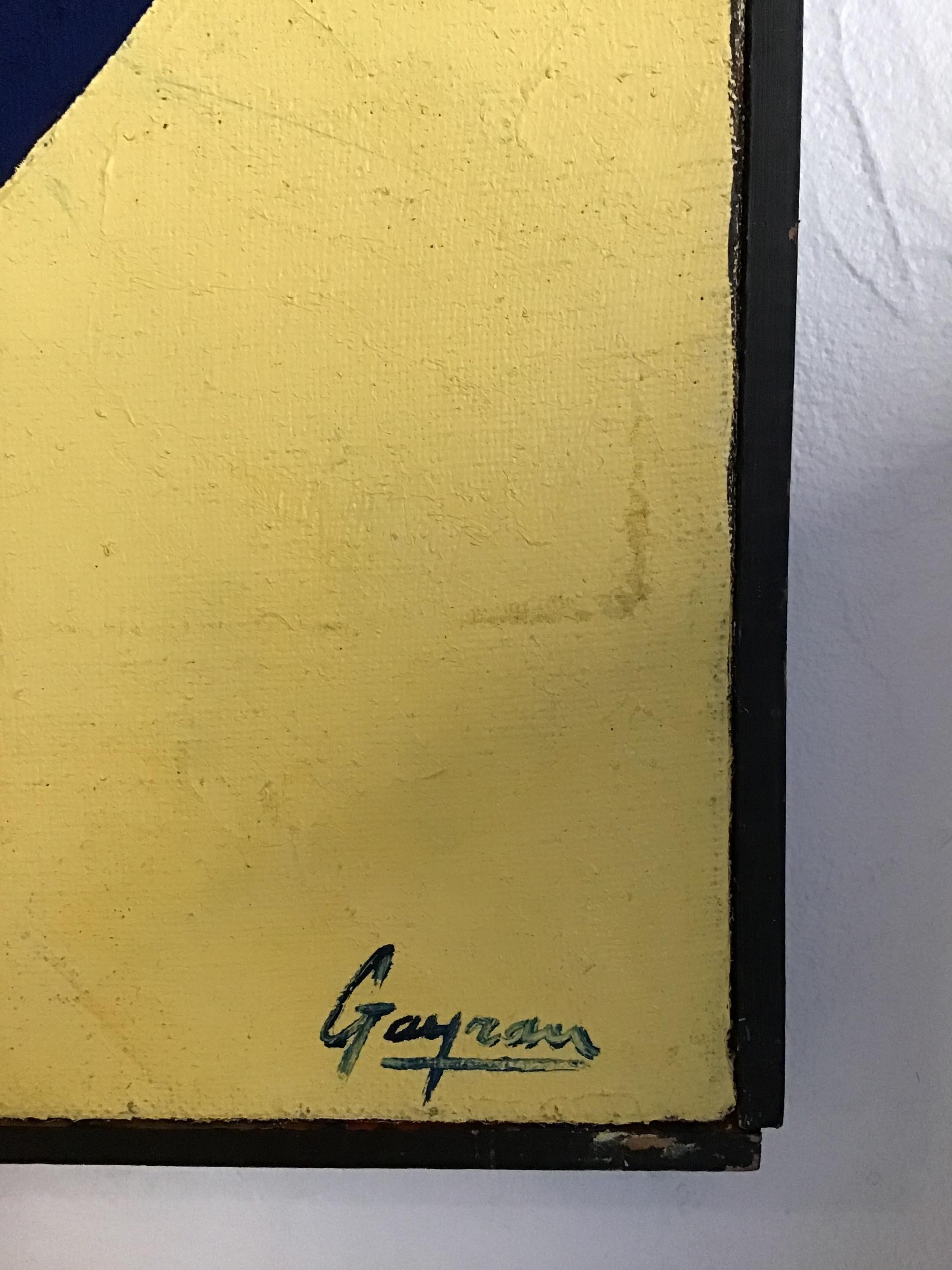 Acrilico astratto su tela di Guy Leclerc Gayrau degli anni '70 in vendita 1