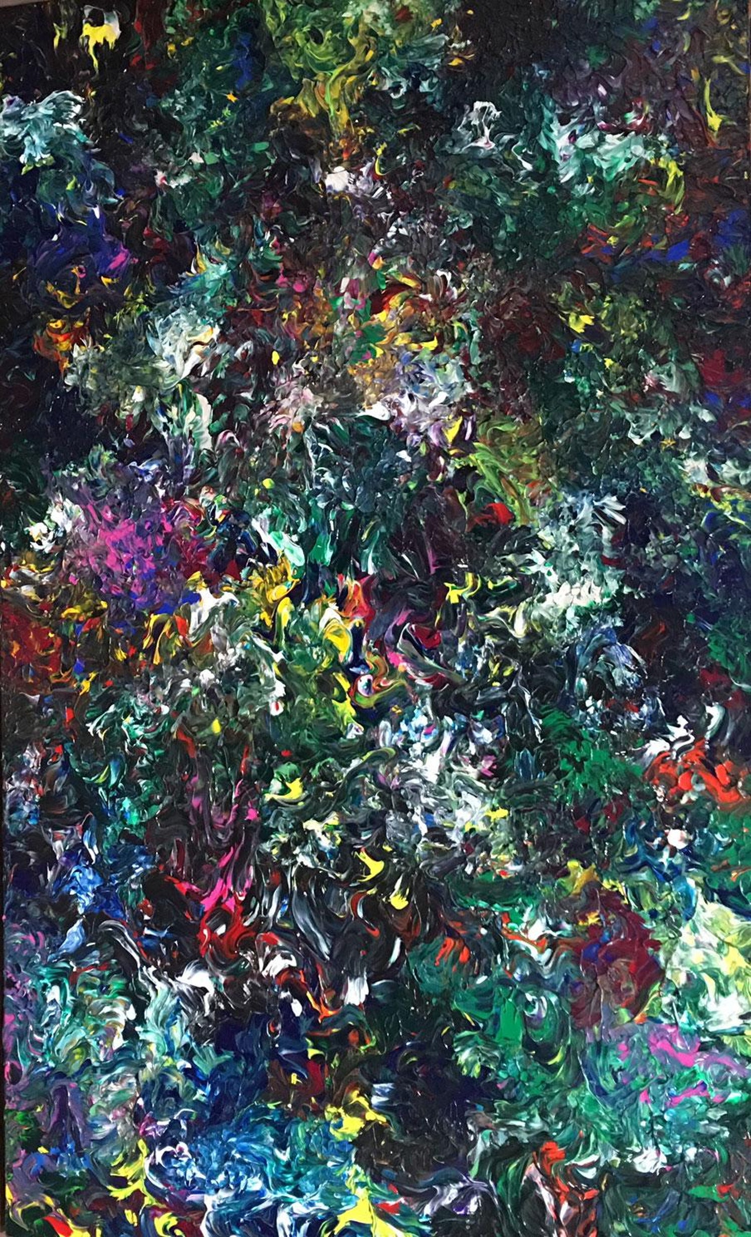 Abstract Acrylic On Canvas Painting Domino Chair By Alexander Hecht