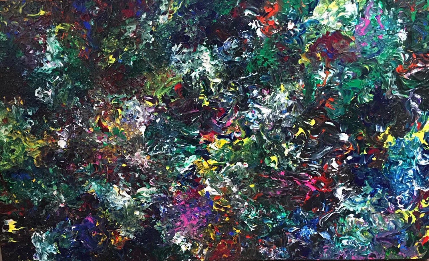 Abstract Acrylic On Canvas Painting Domino Chair By Alexander Hecht