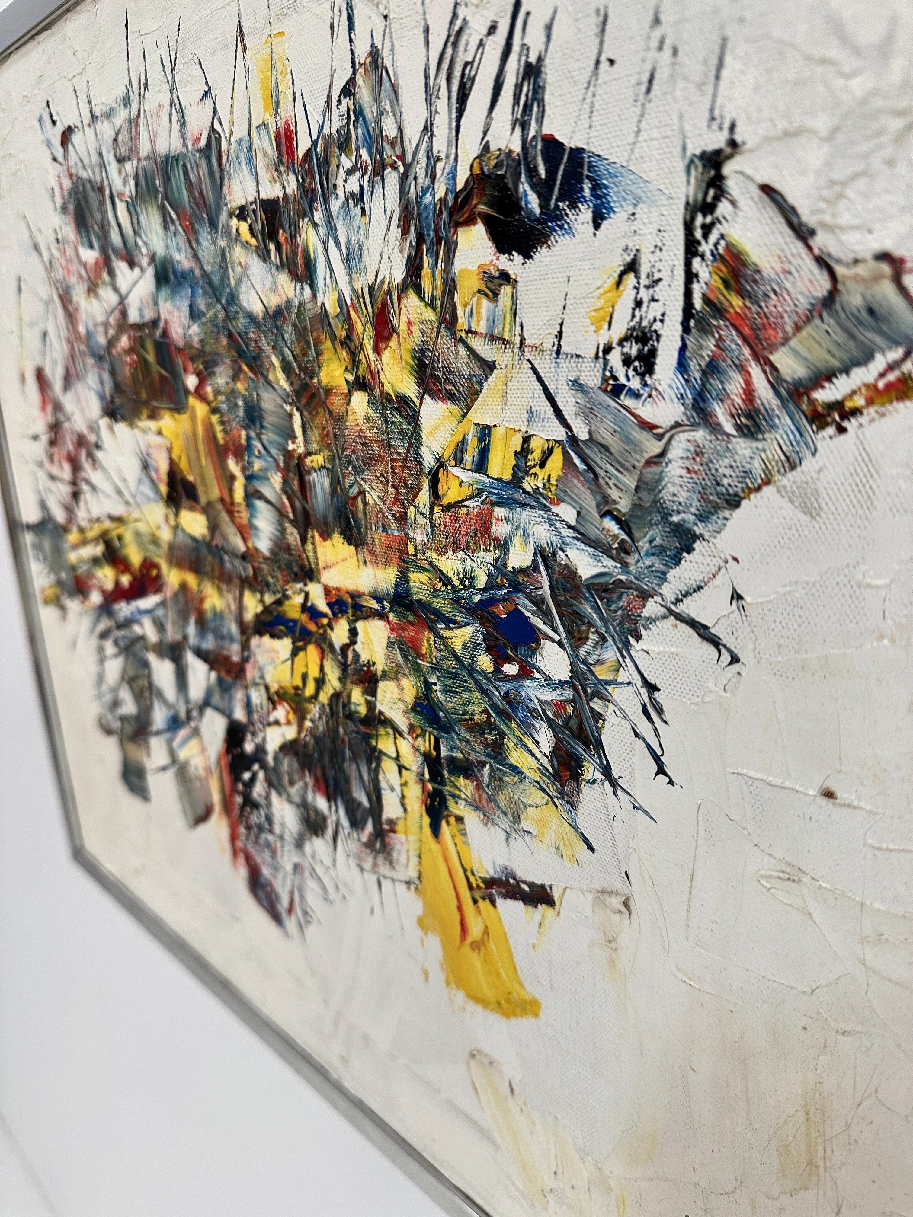 Acrílico abstracto sobre lienzo, firmado Marvin Edson, EE.UU. c 1970s Estadounidense en venta