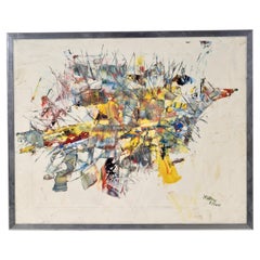 Abstract Acrylic on Canvas, Signed Marvin Edson, USA c 1970s