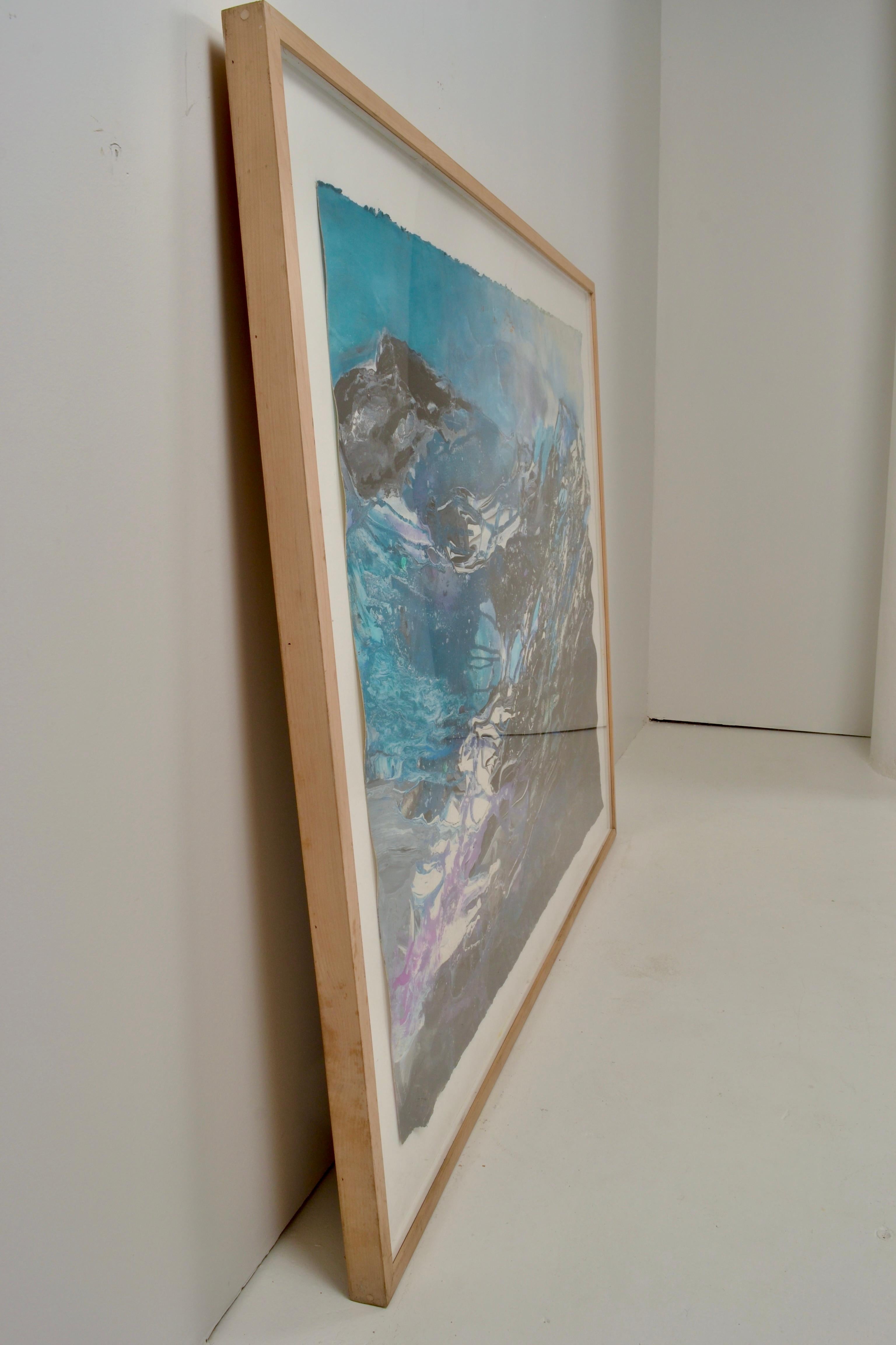 This work by Bernice Alpert Winick is acrylic on paper shown in its original  frame. Titled 