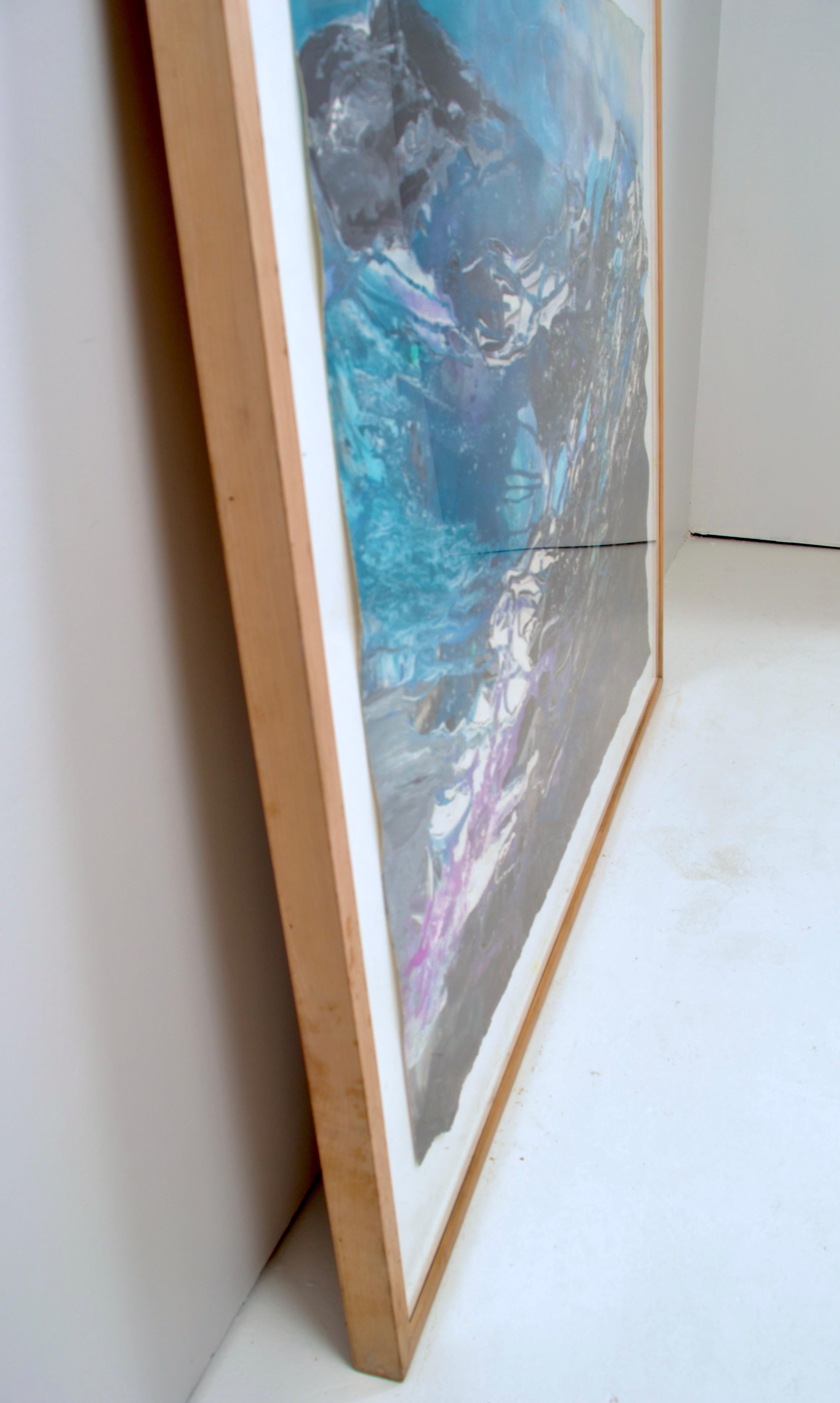 Hand-Painted Abstract  Acrylic on Paper by Bernyce Alpert Winick, USA 1980s For Sale