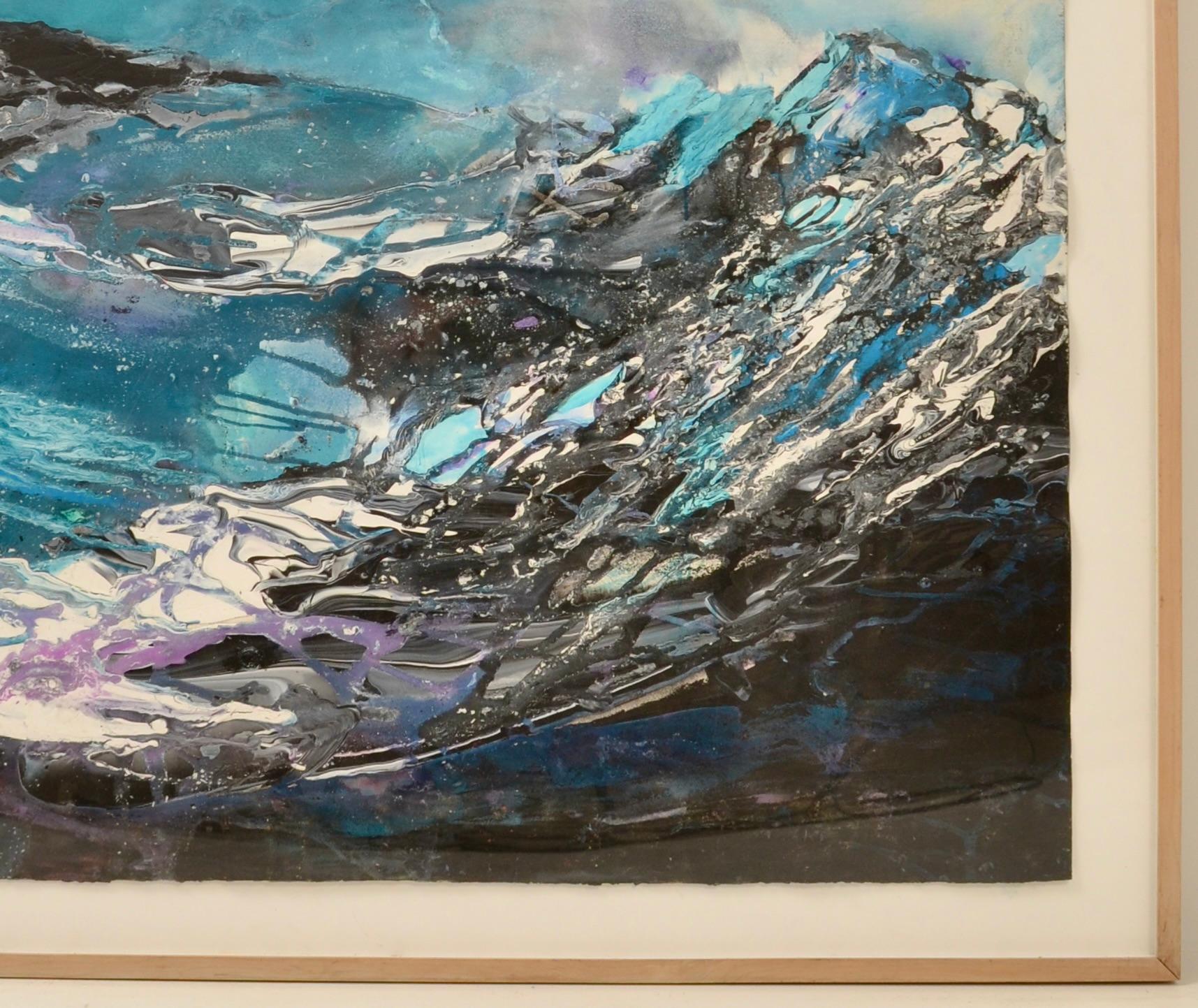 Abstract  Acrylic on Paper by Bernyce Alpert Winick, USA 1980s In Good Condition For Sale In Norwalk, CT